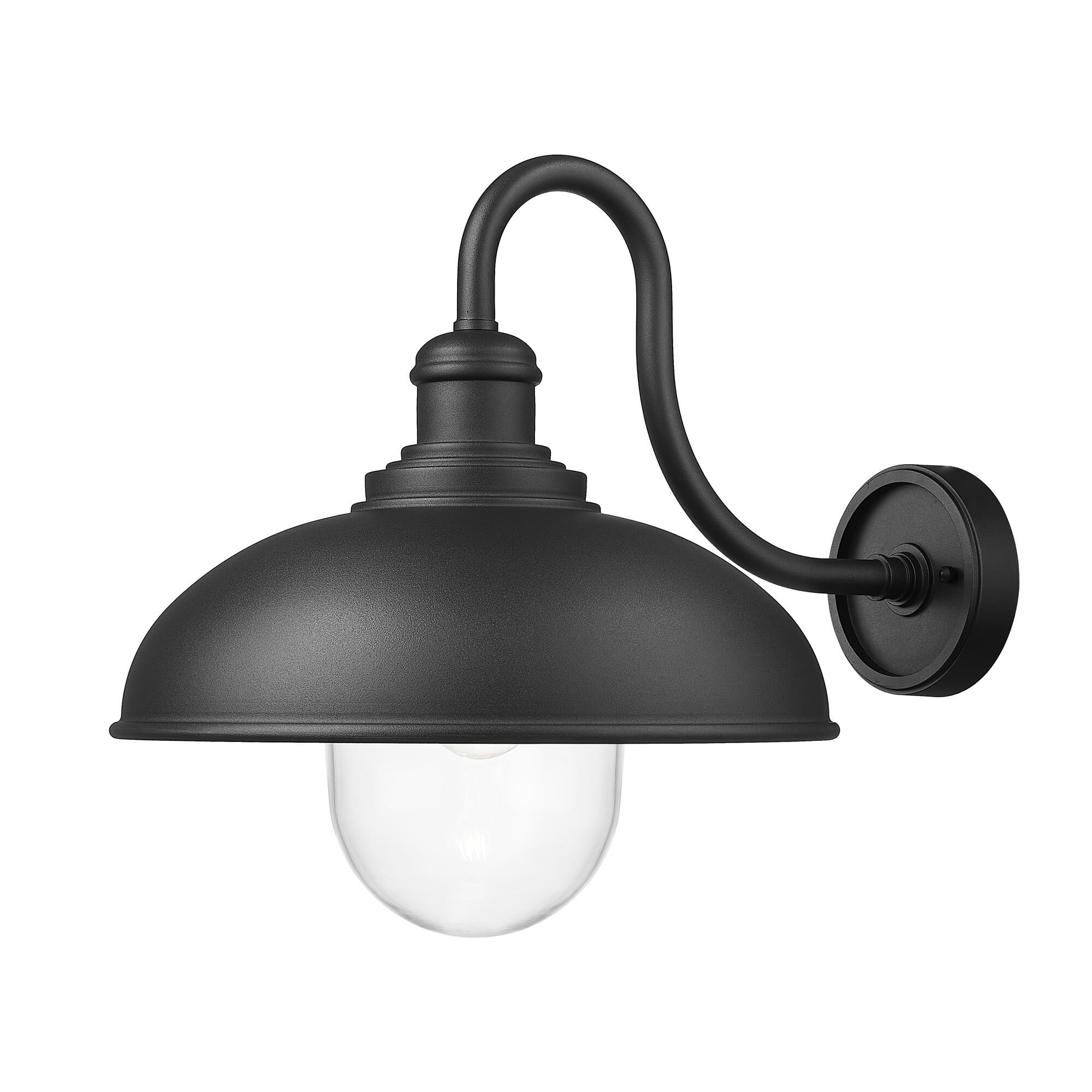 Shown in Sand Black finish and Clear glass and Clear shade