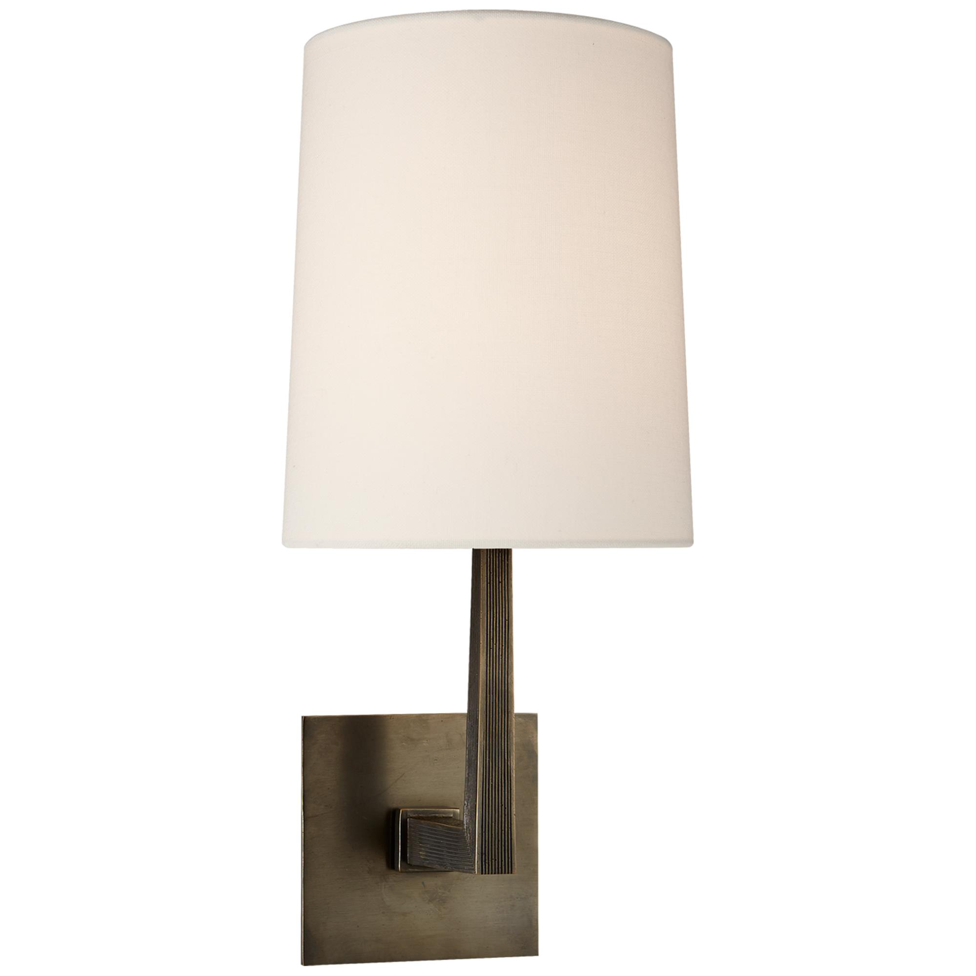 Shown in Bronze finish and Linen shade