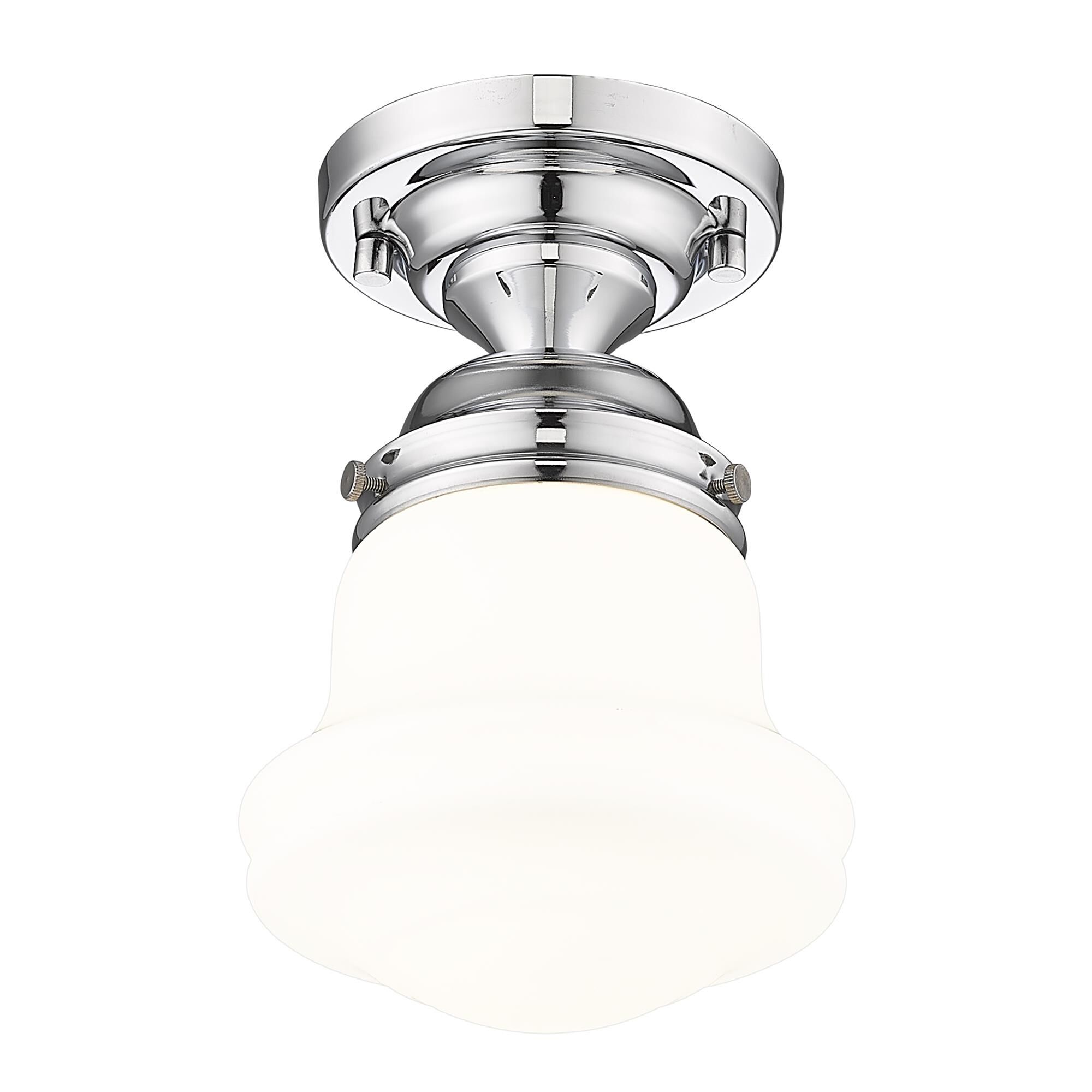 Shown in Chrome finish and Matte Opal glass and Matte Opal shade