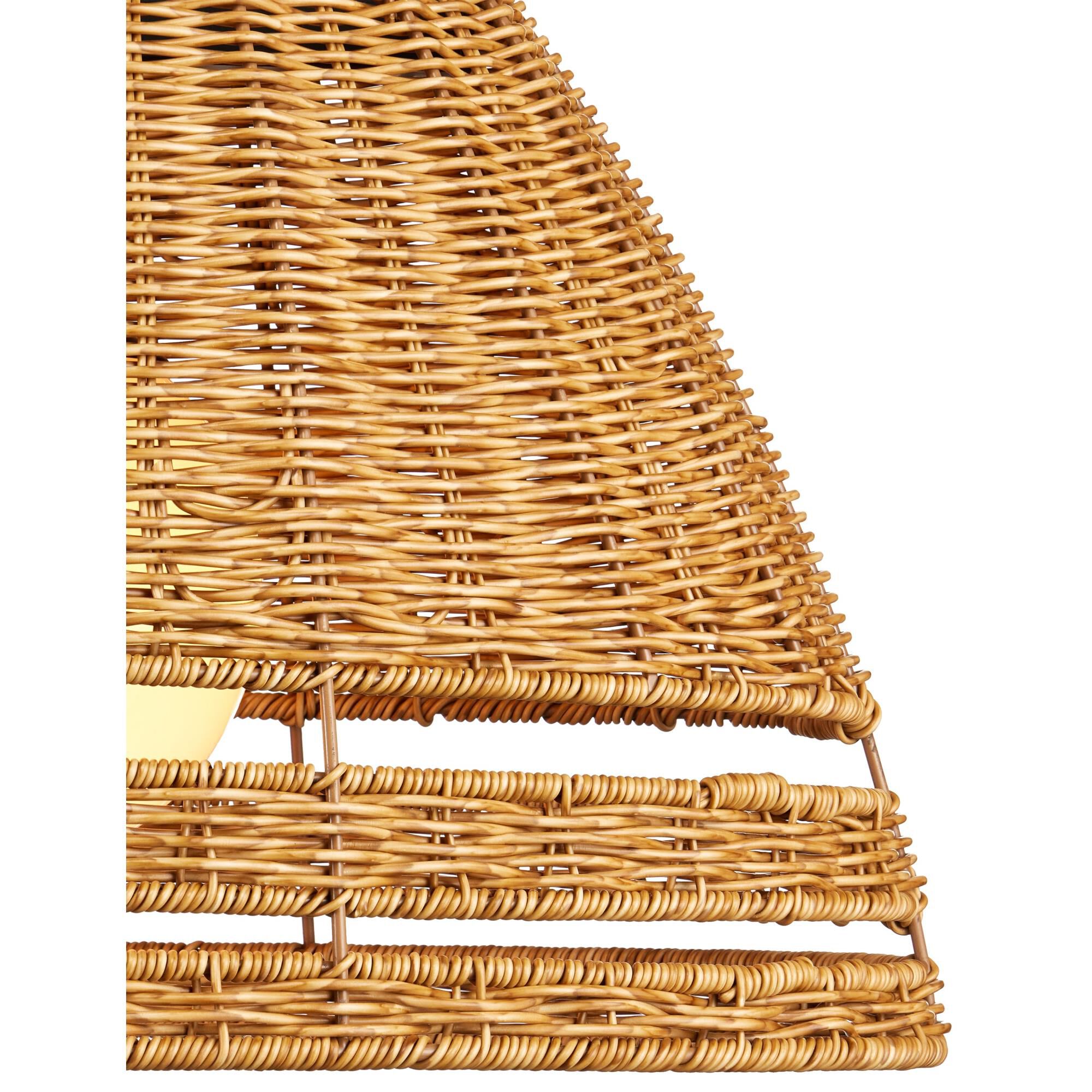 Shown in Natural, Black and Frosted White finish and Natural Faux Sea Grass shade