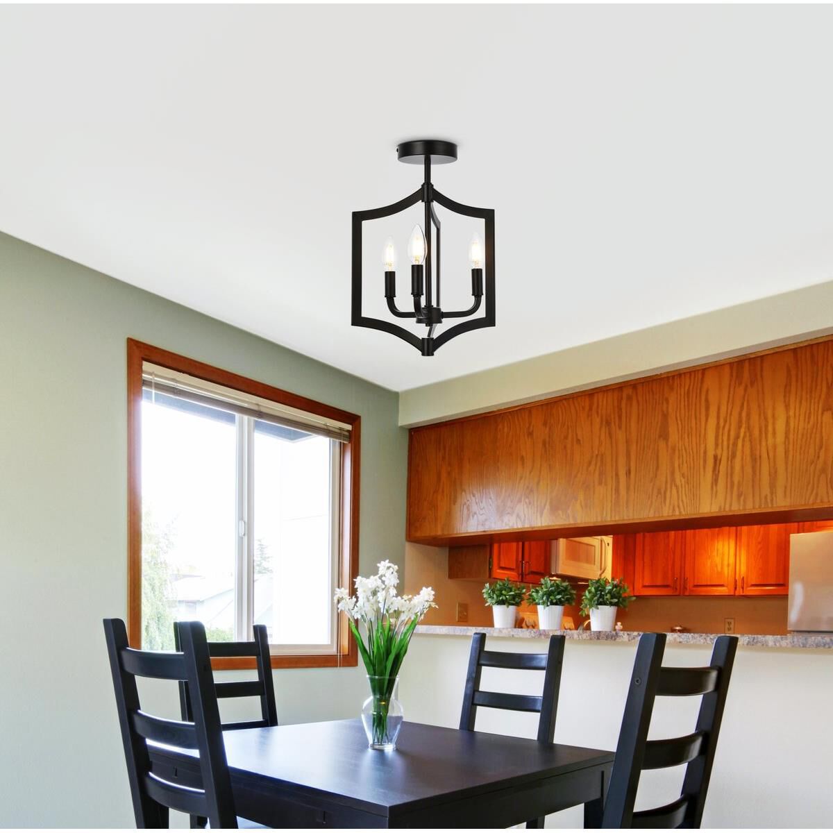 Kiera 12 Inch 3 Light Flush Mount by Elegant Lighting