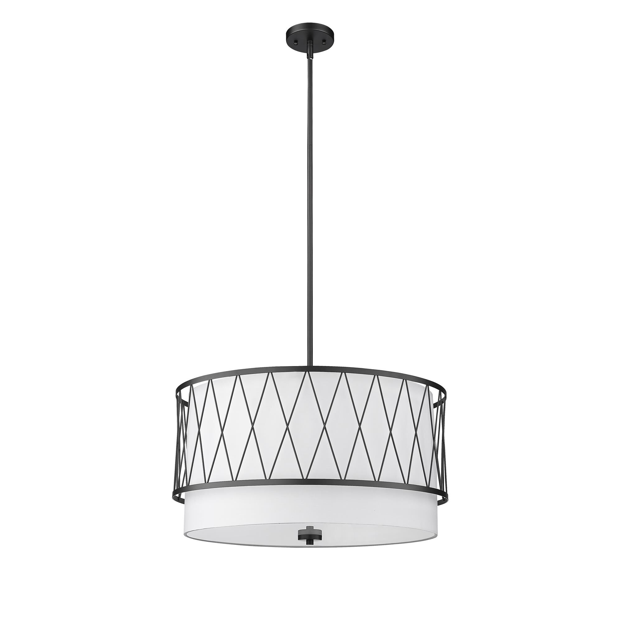 Shown in Matte Black finish and White glass and White shade