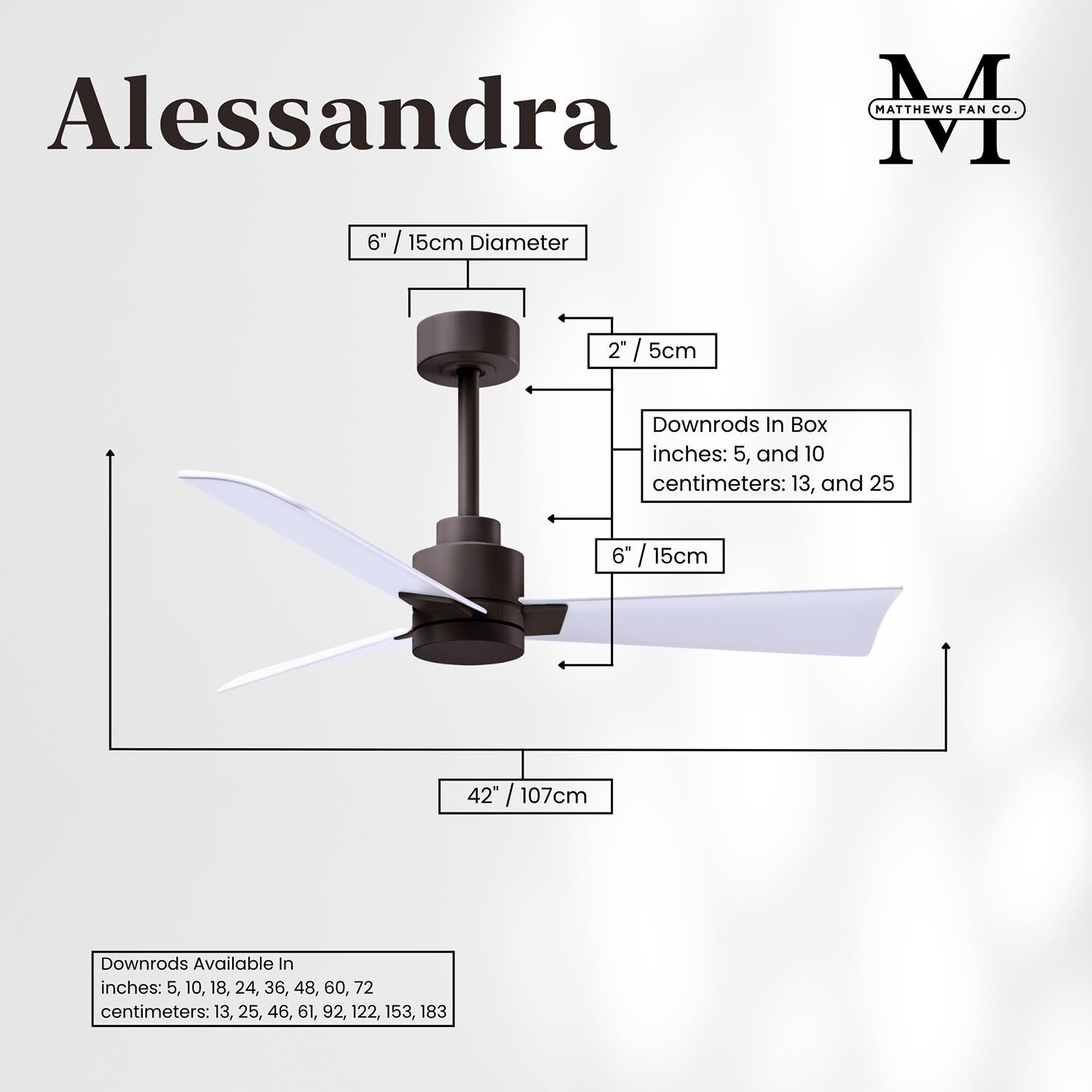 Alessandra 42 Inch Ceiling Fan by Matthews Fan Company