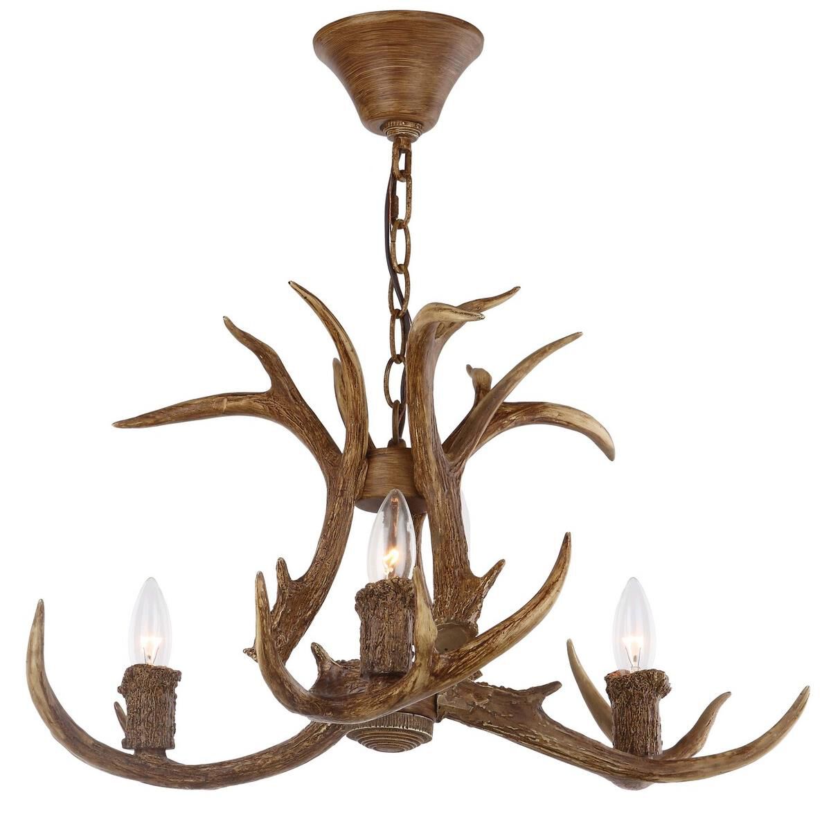 Makani Antler 21 Inch 3 Light Mini Chandelier by Safavieh