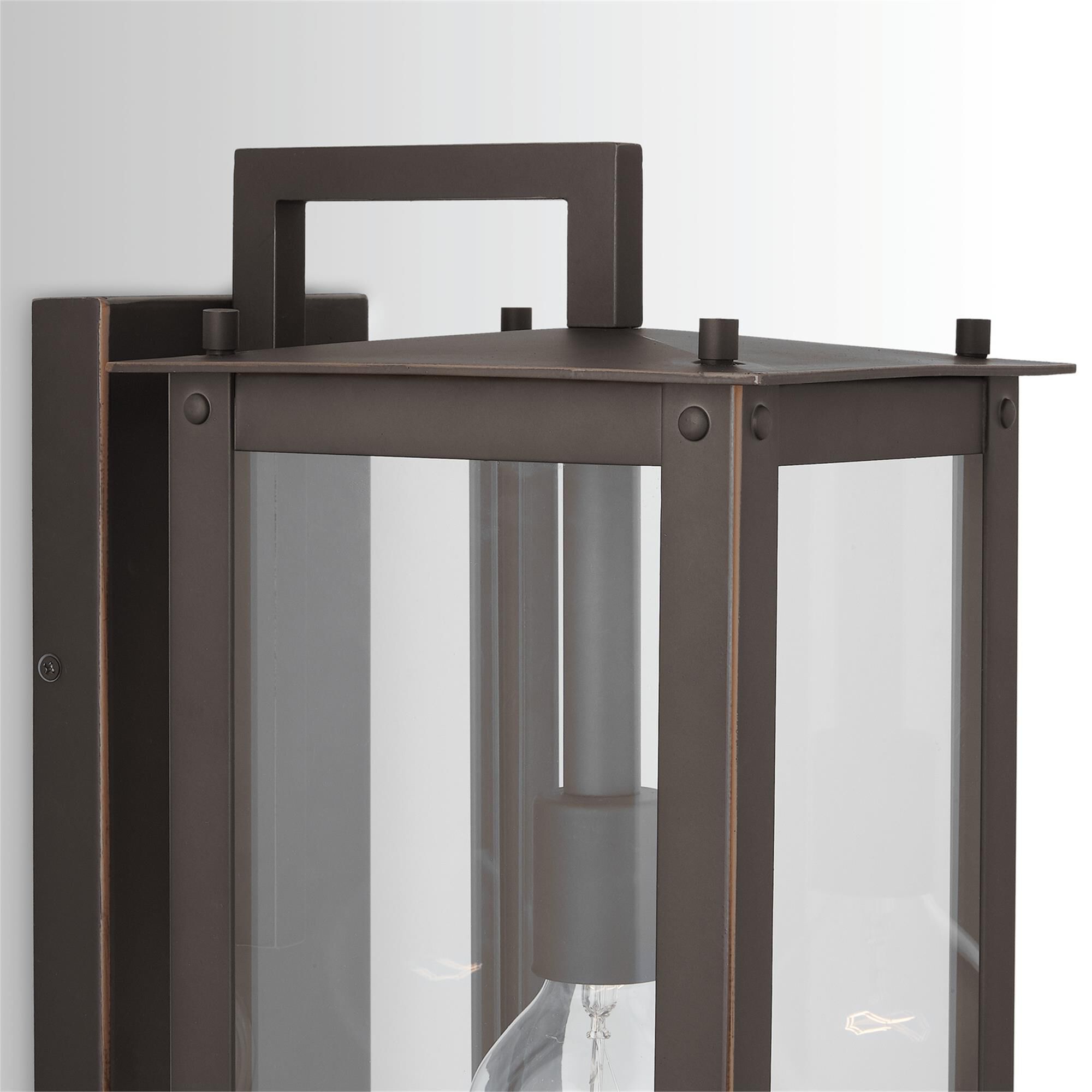 Shown in Oiled Bronze finish and Clear glass