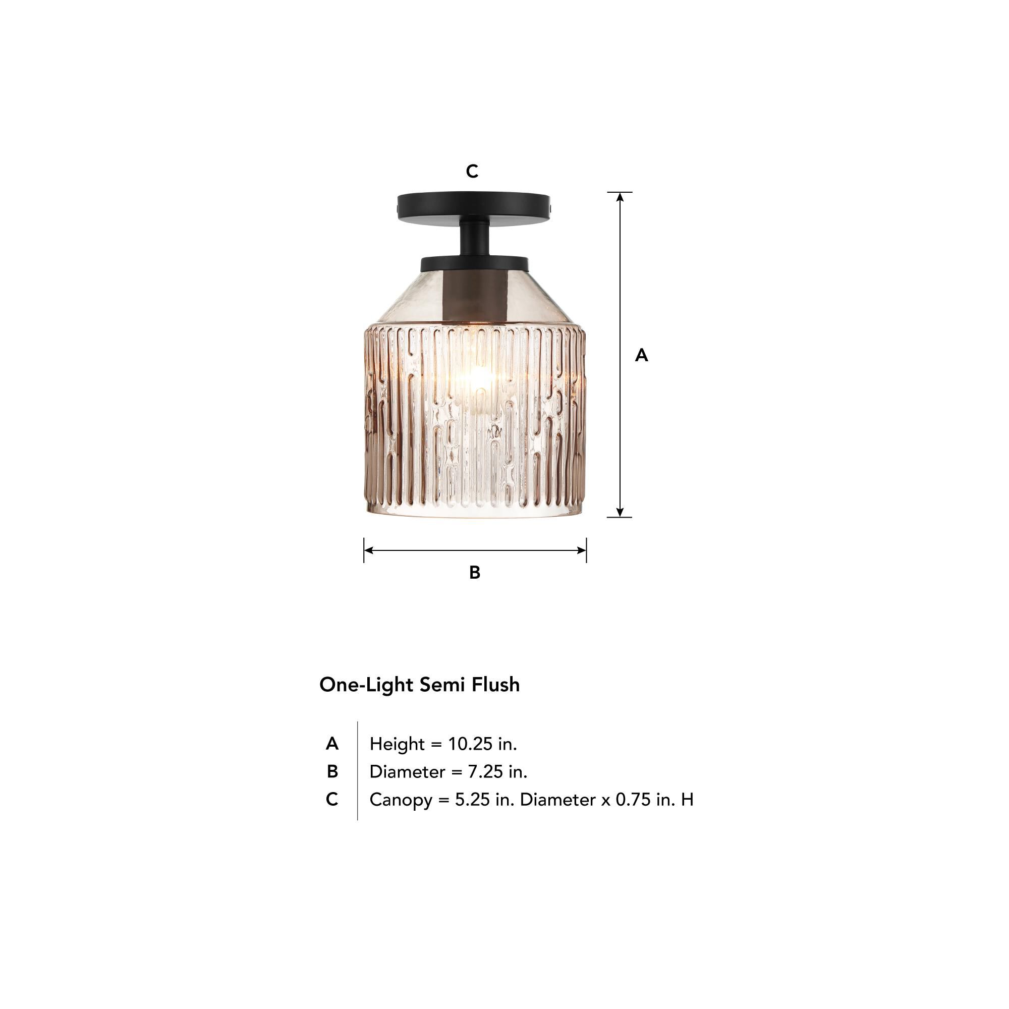 Ele 7 Inch 1 Light Semi Flush Mount by Designers Fountain