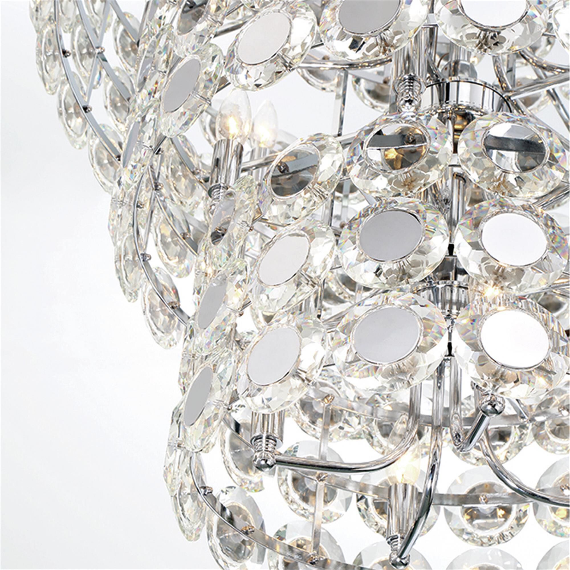 Shown in Chrome finish and K9 Crystal glass