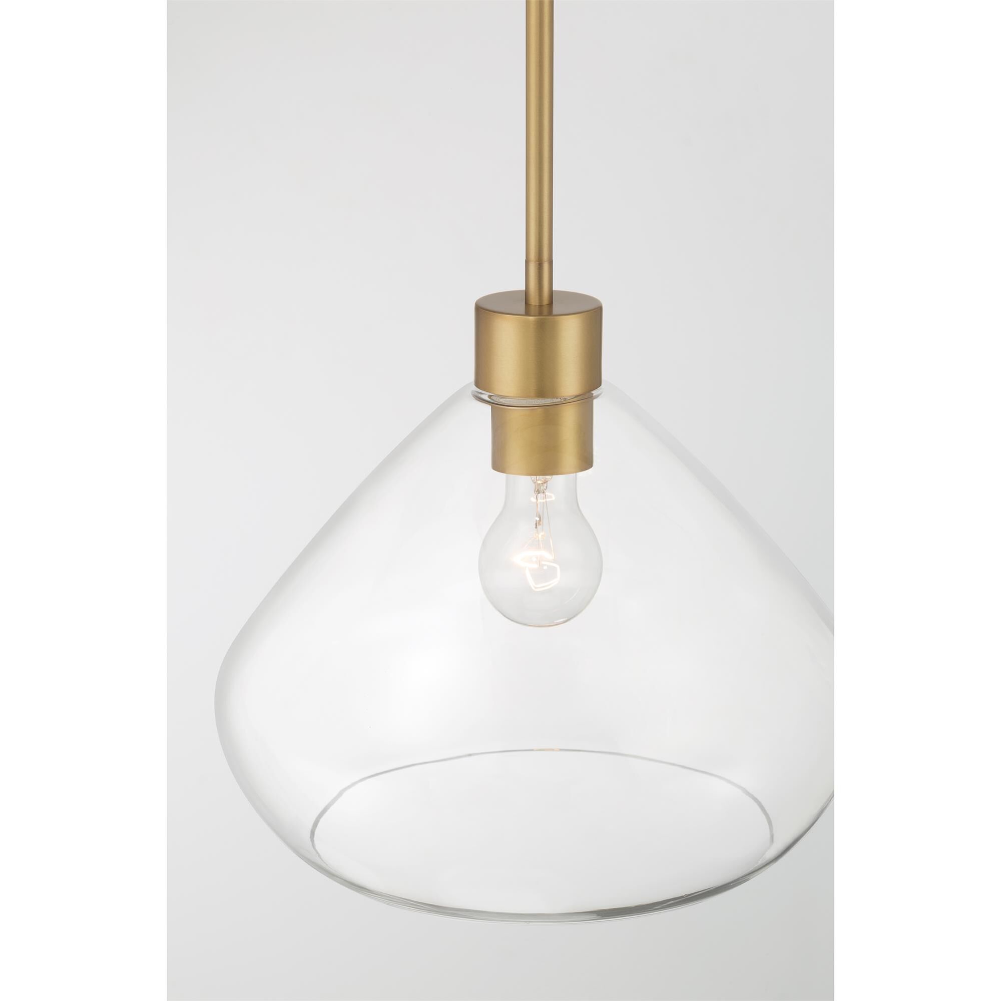 Shown in Legacy Brass finish and Clear glass