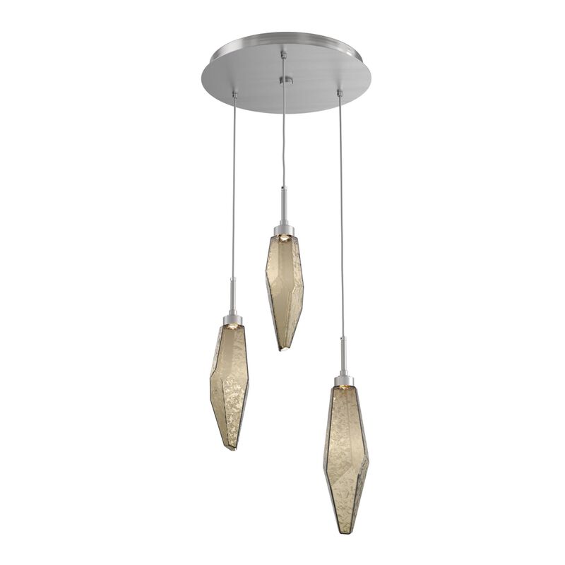 Rock Crystal 17 Inch 3 Light Multi Light Pendant by Hammerton Studio