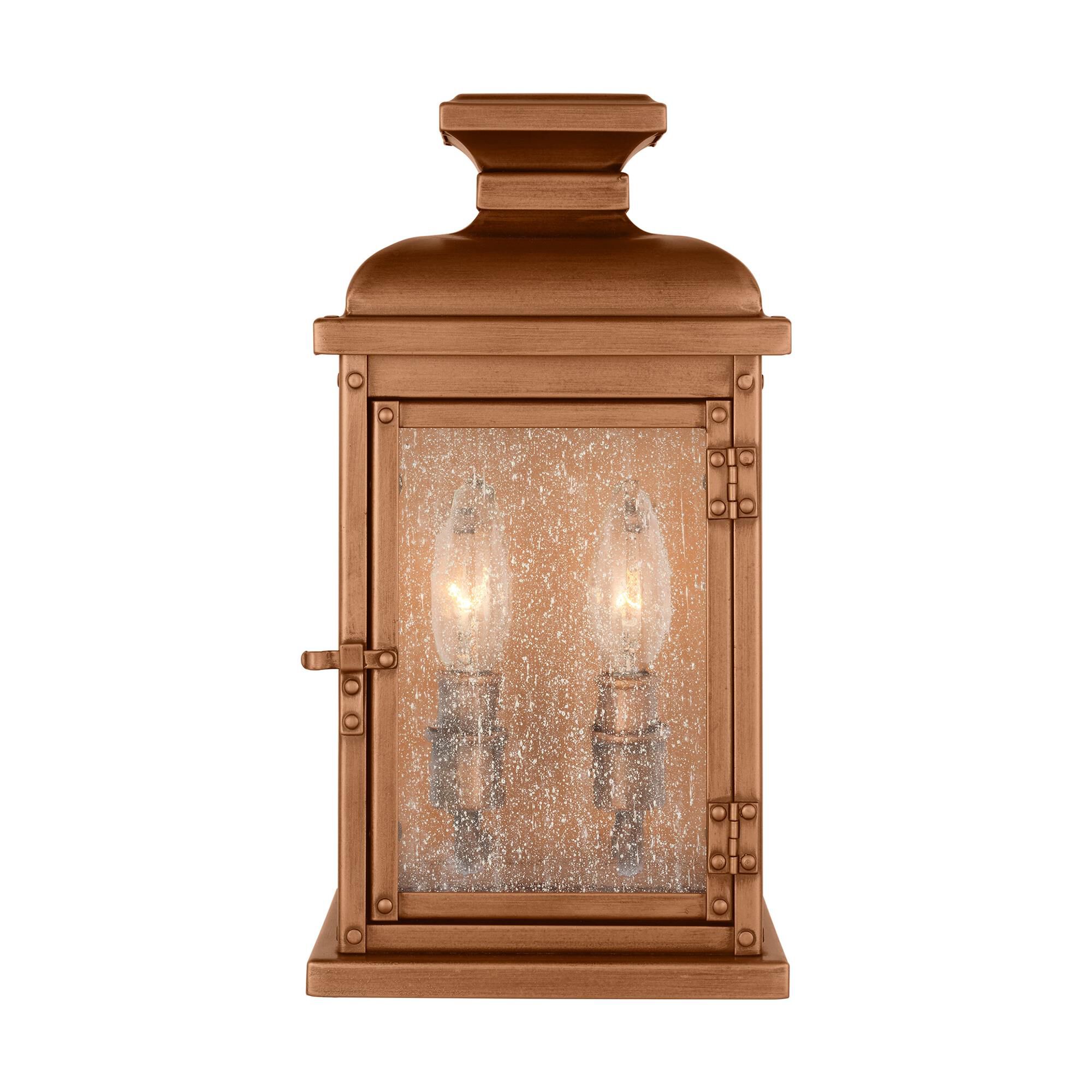 Shown in Natural Copper finish and Clear Seeded glass