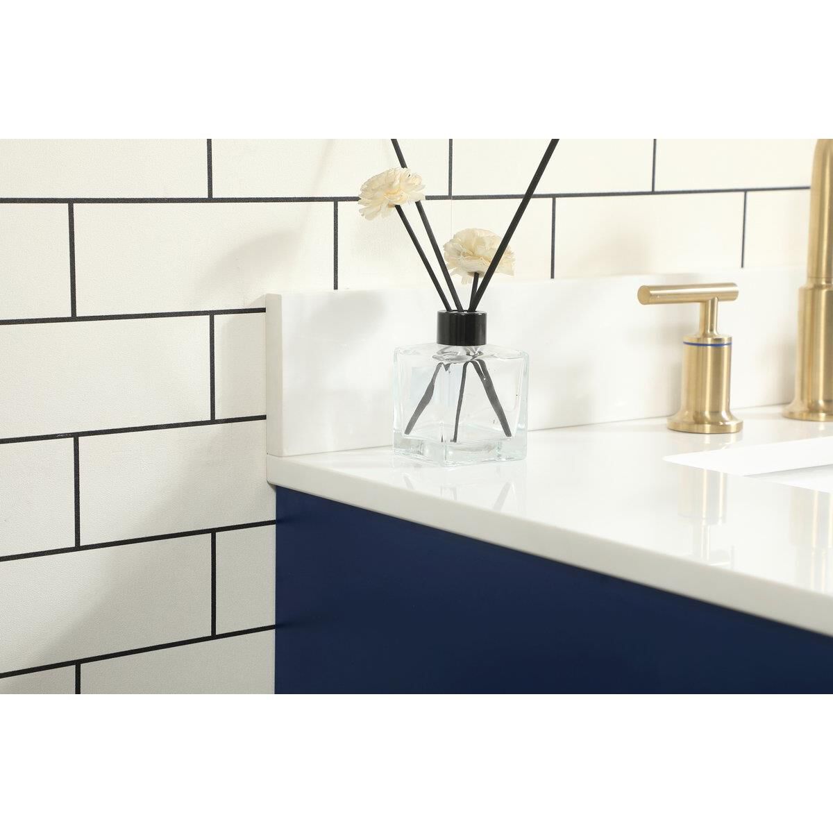 Shown in Blue finish and With Backsplash accent