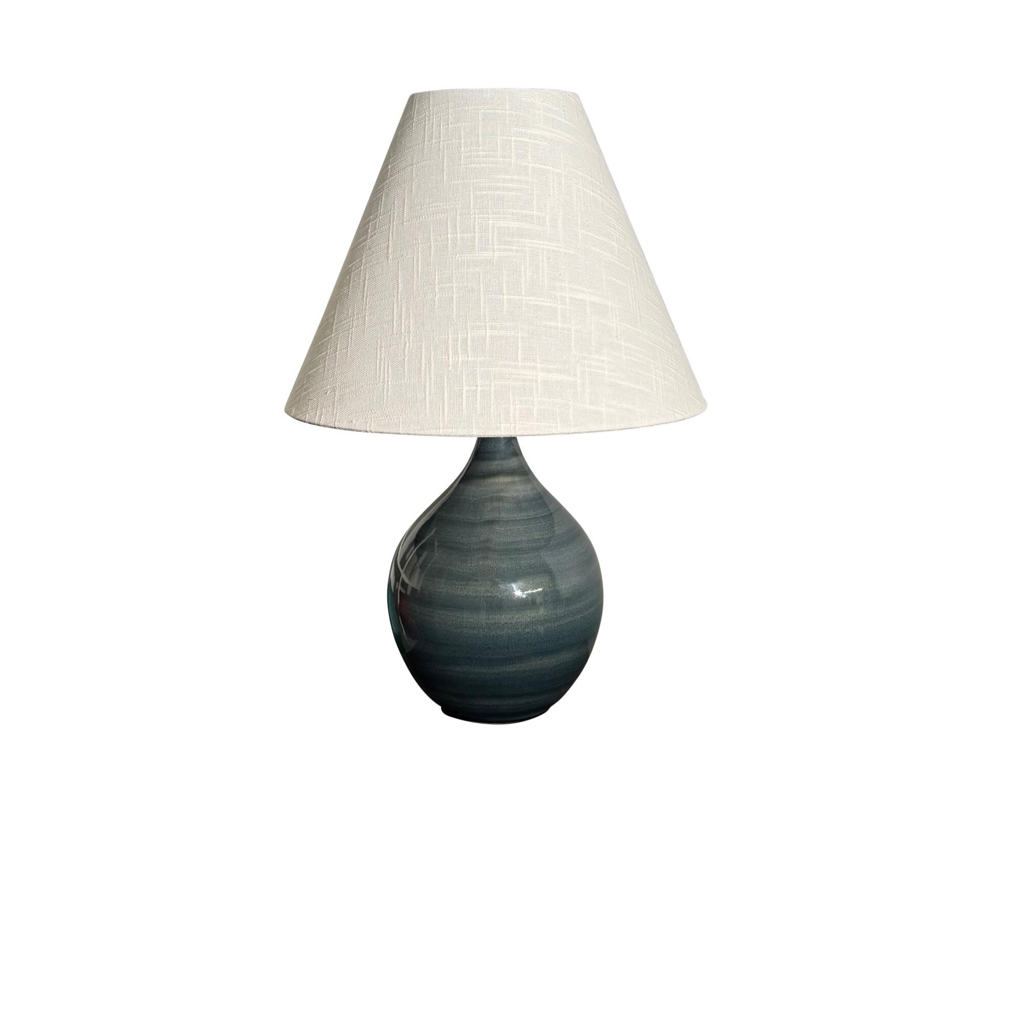 Shown in Slate finish and Cream Linen Hardback shade