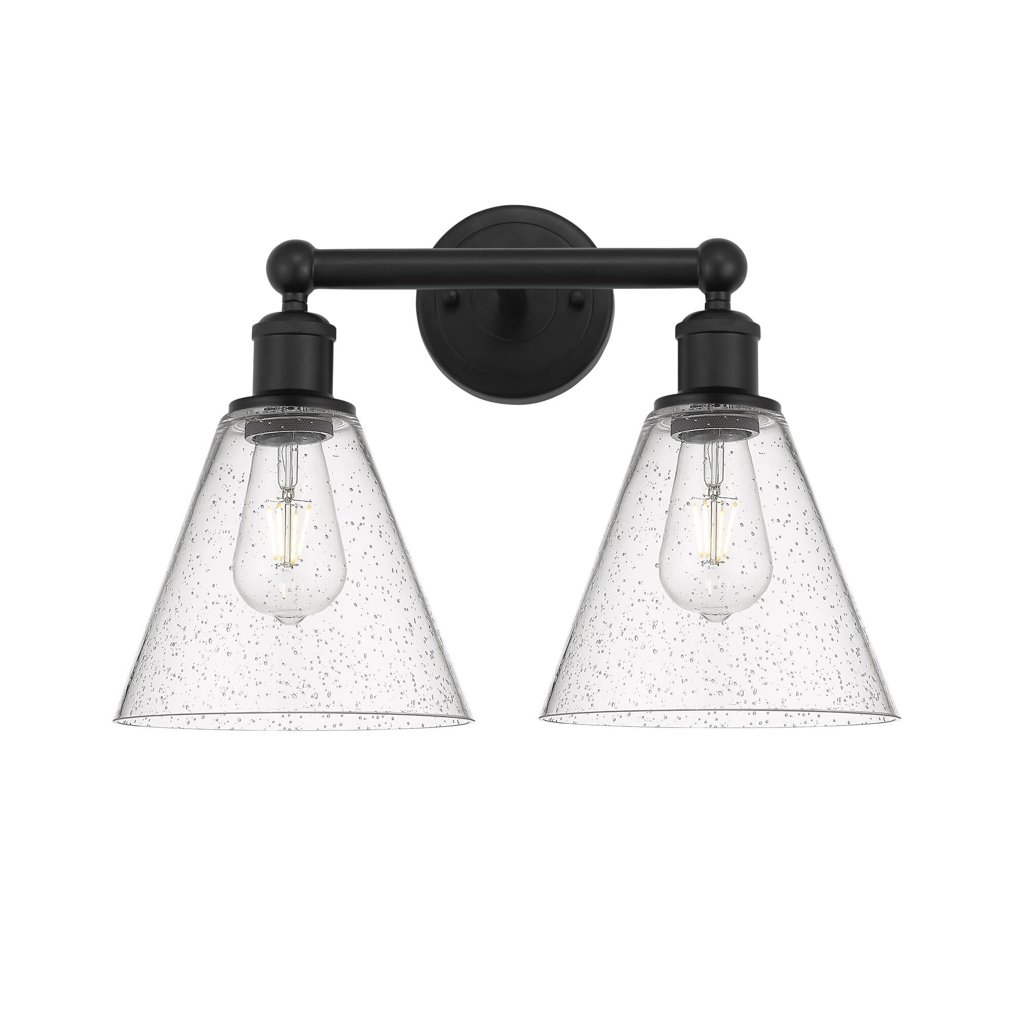 Shown in Matte Black finish and Seedy glass