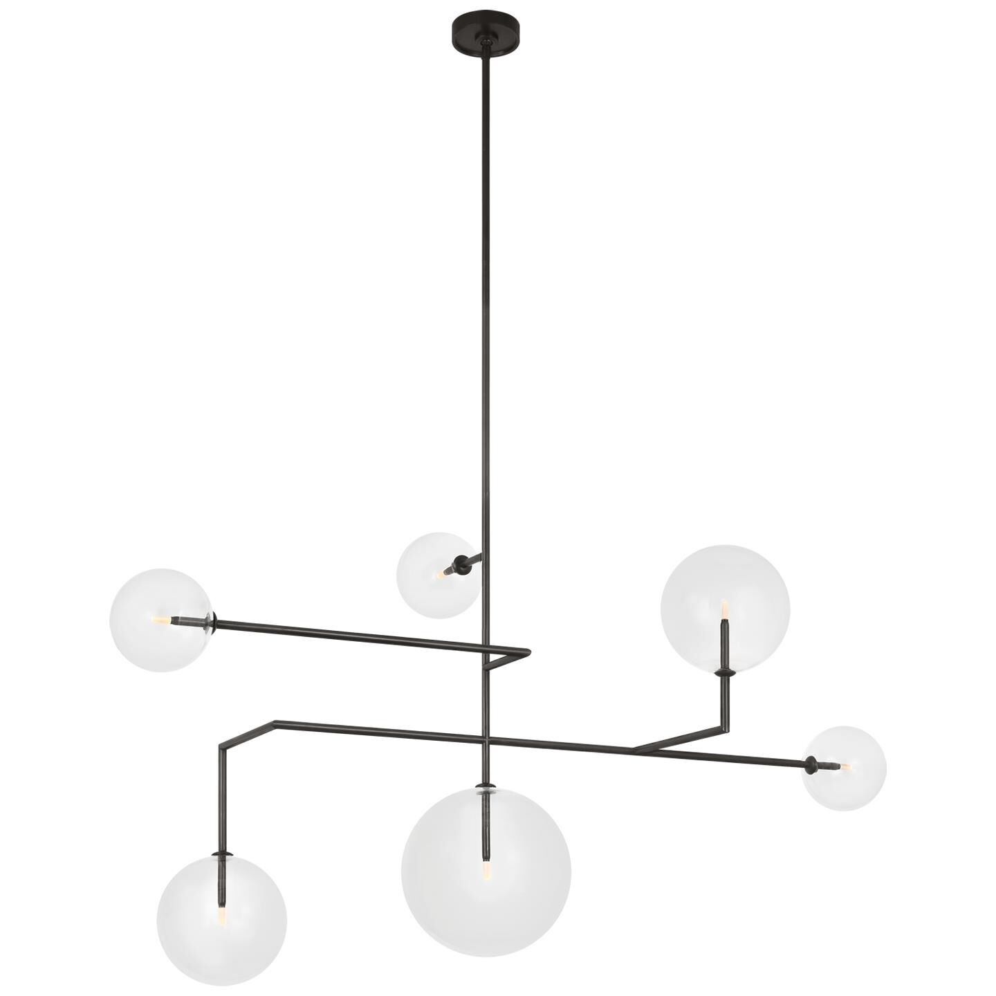 Shown in Modern Iron finish and Clear glass