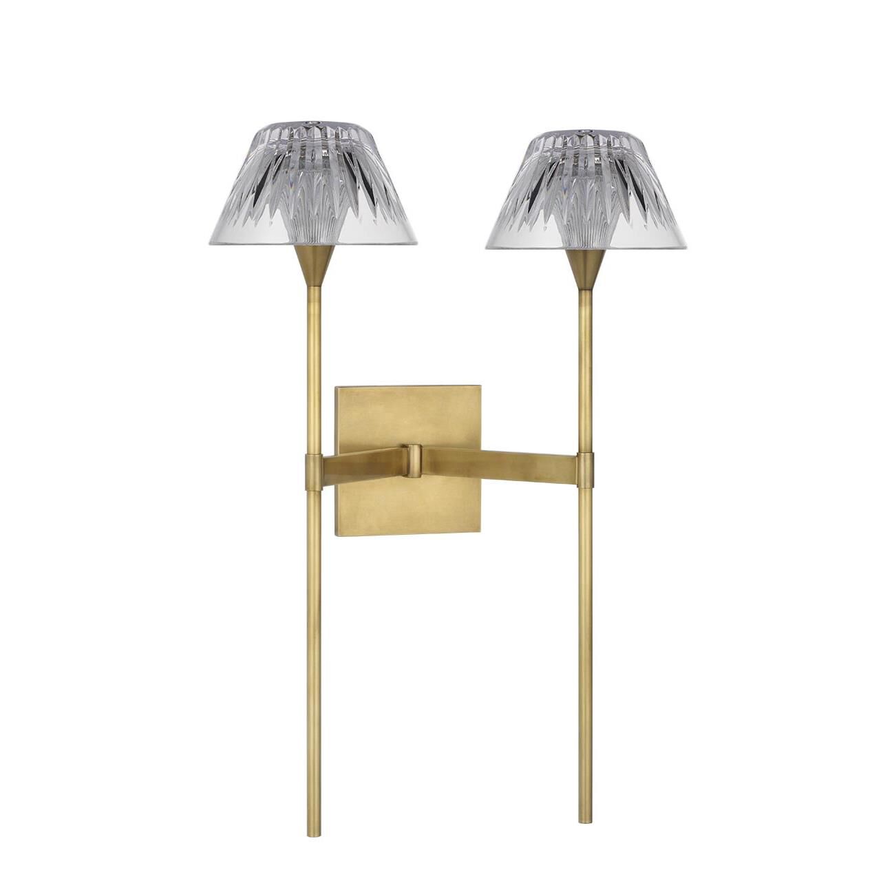 Shown in Natural Brass finish and Clear crystal