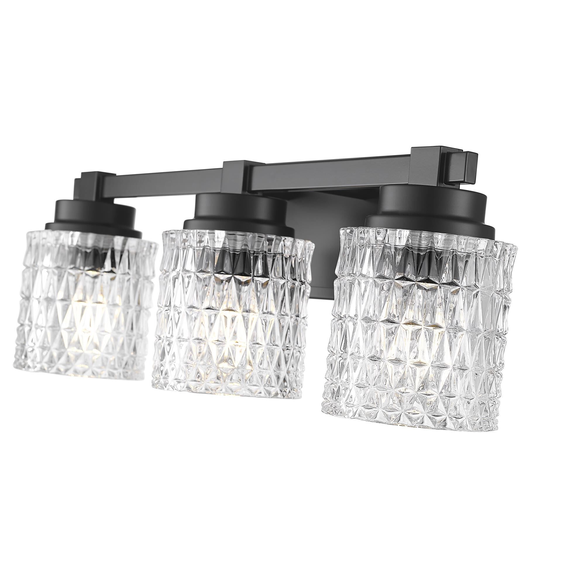 Shown in Matte Black finish and Clear Diamond glass