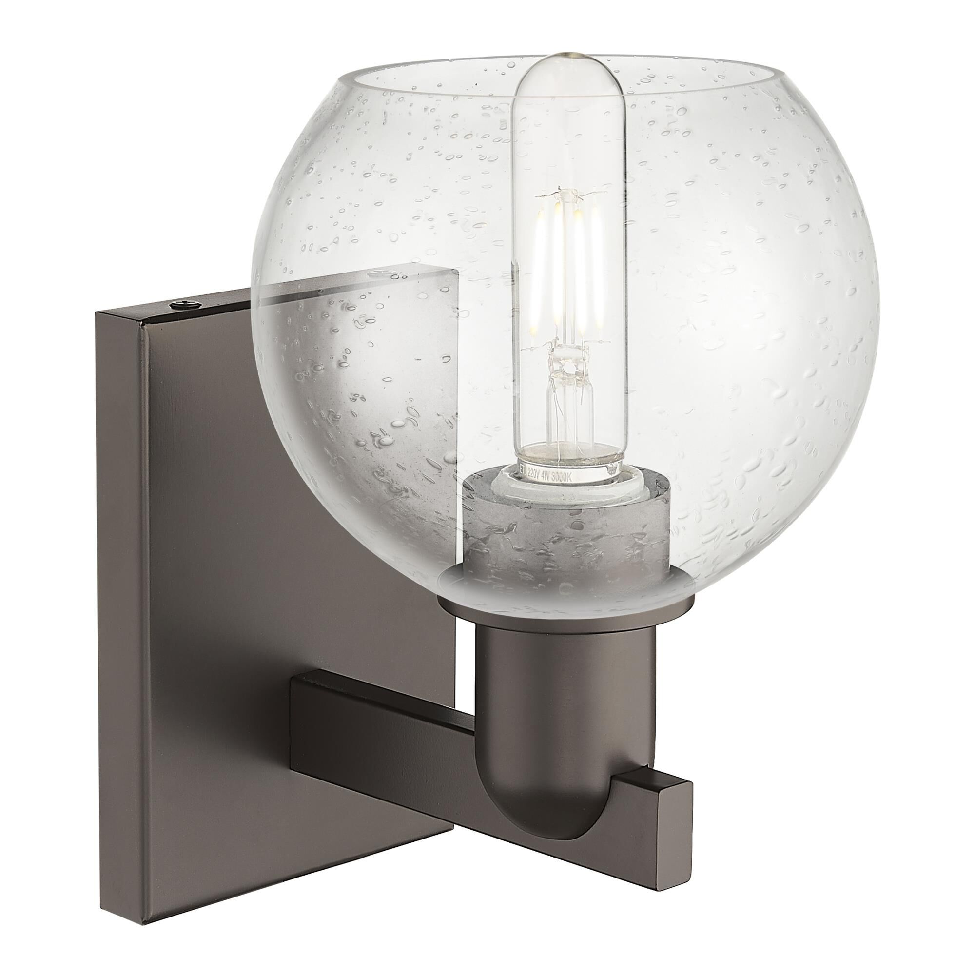 Shown in Oil Rubbed Bronze finish and Seedy glass