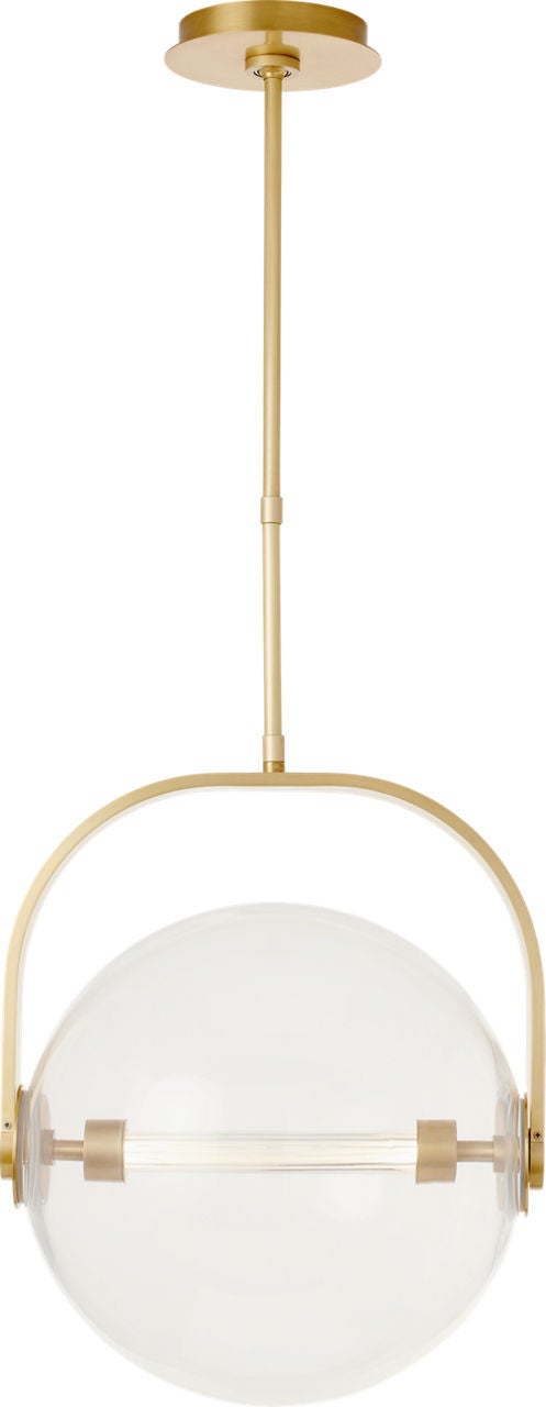 Shown in Natural Brass finish and Clear glass