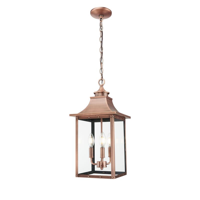 St. Charles 20 Inch Tall 3 Light Outdoor Hanging Lantern by Acclaim Lighting