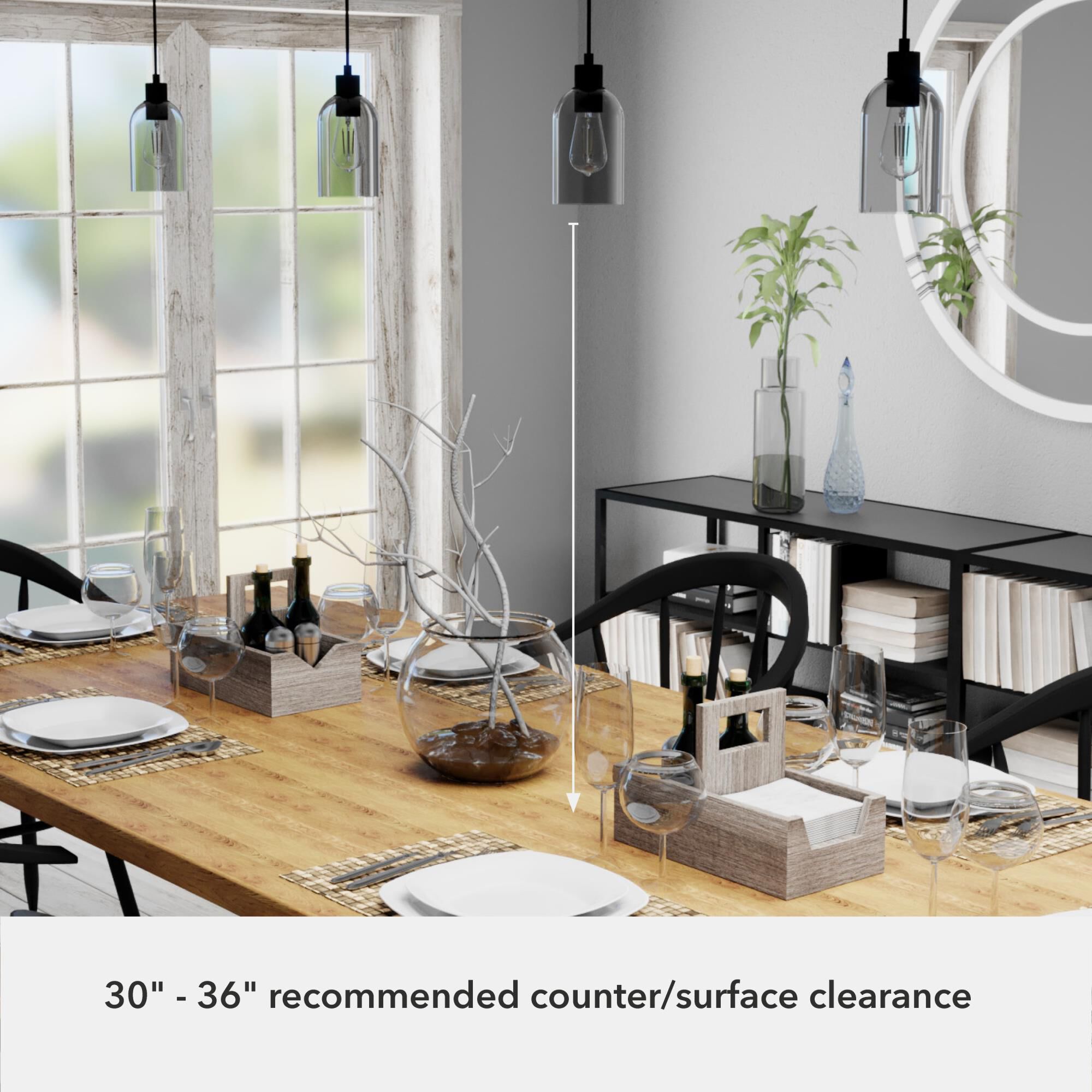 Shown in Natural Iron finish and Smoked glass