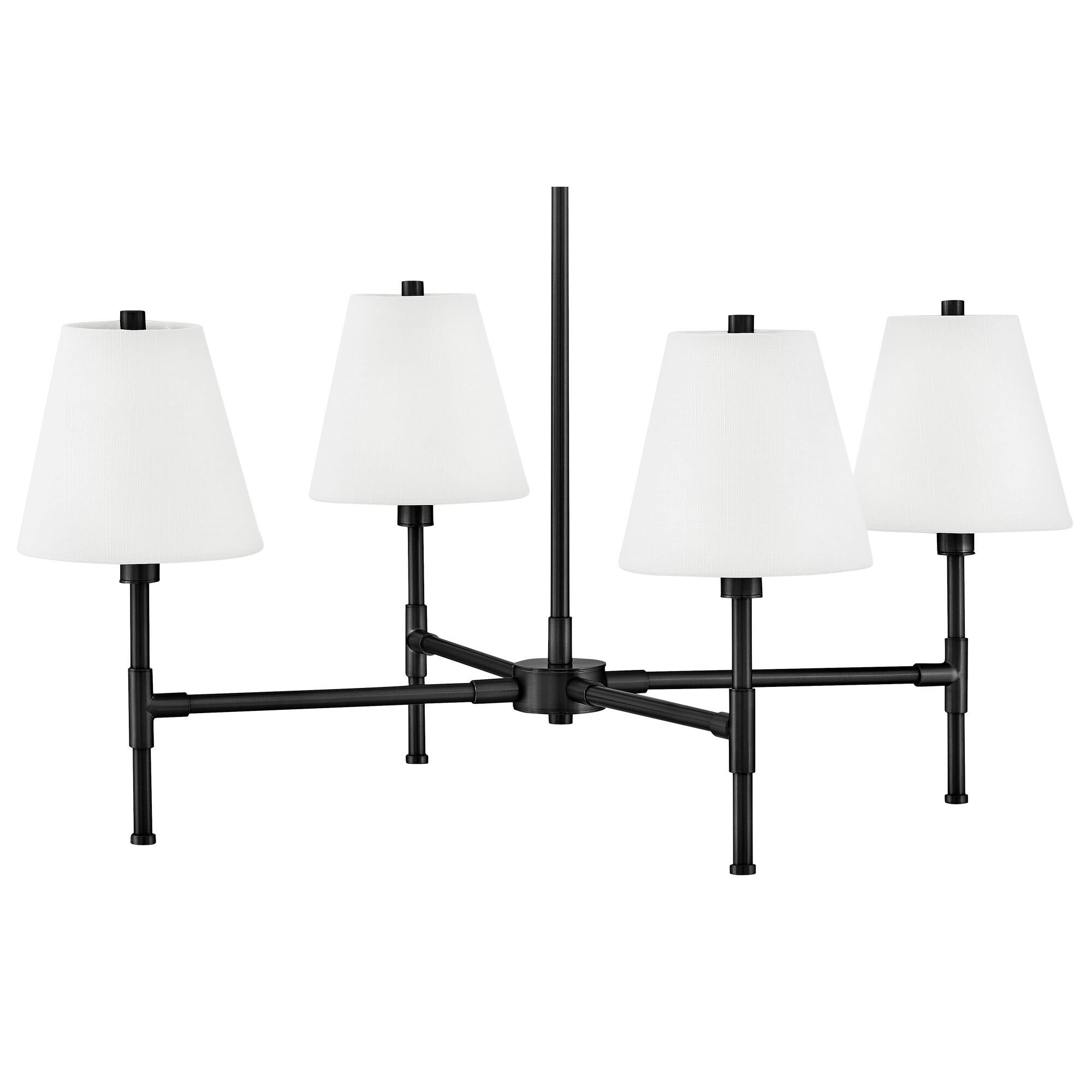 Shown in Black finish and White Linen shade