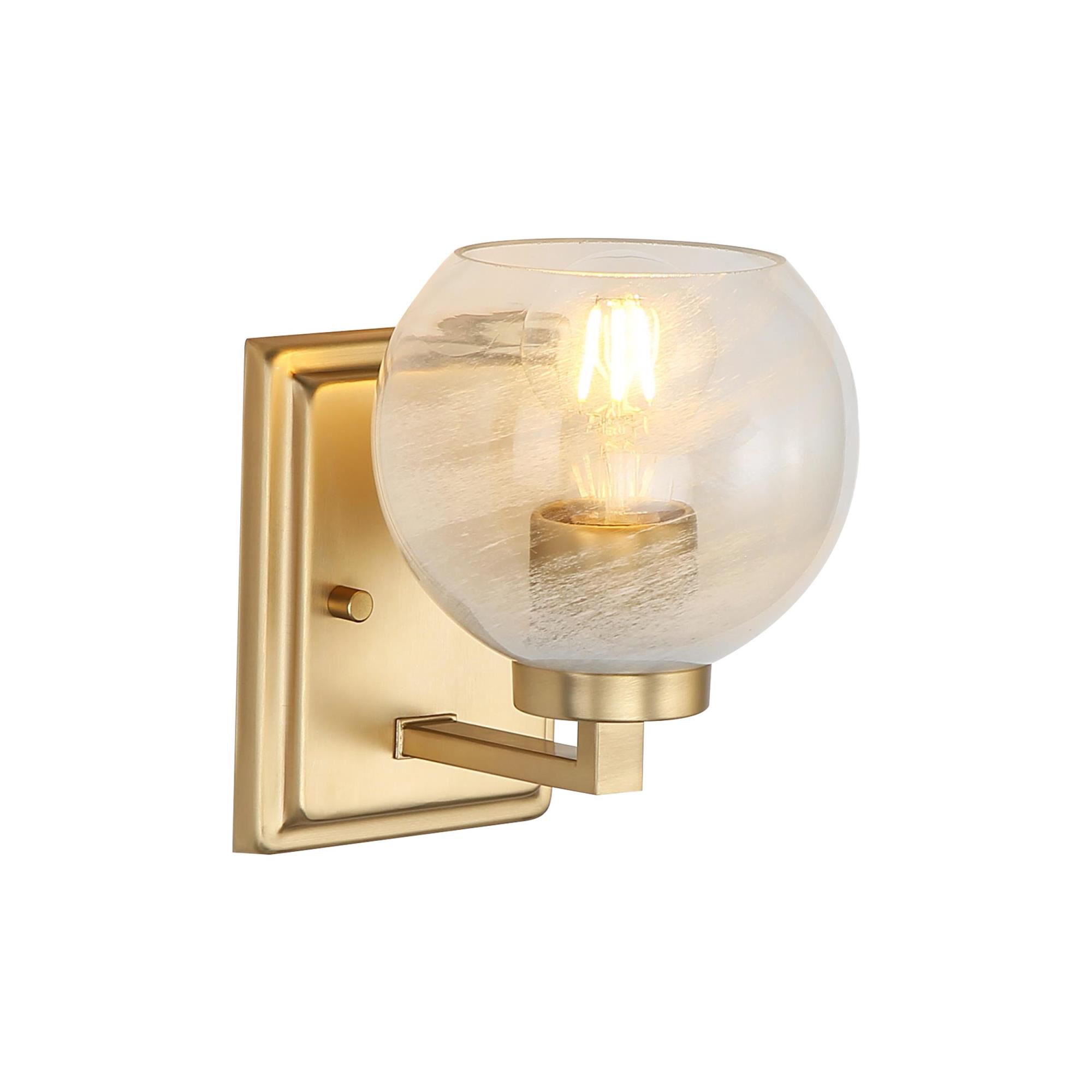 Shown in Brushed Champagne Bronze finish and Alabaster shade