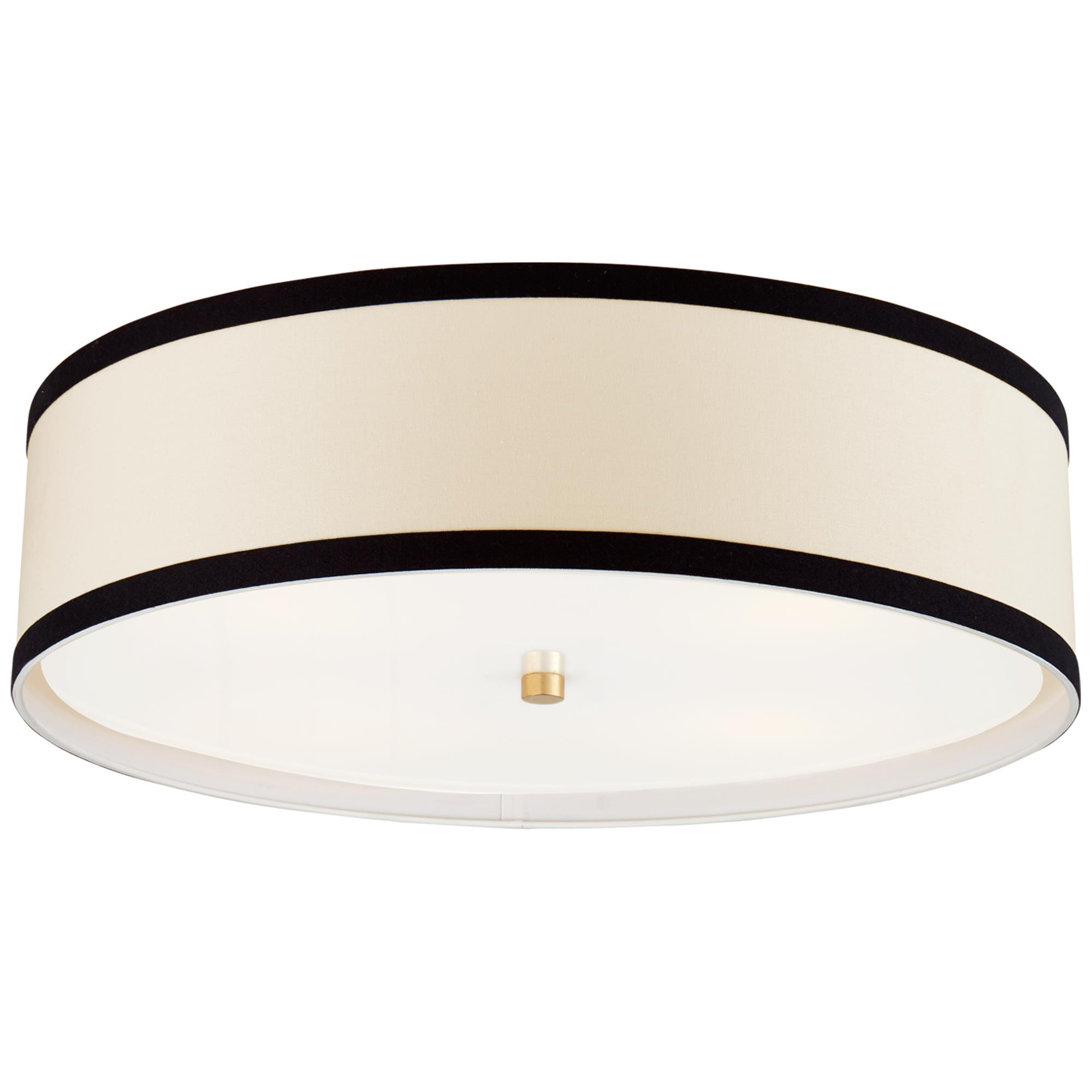 Shown in Gild finish and Cream Linen with Black Linen Trim shade