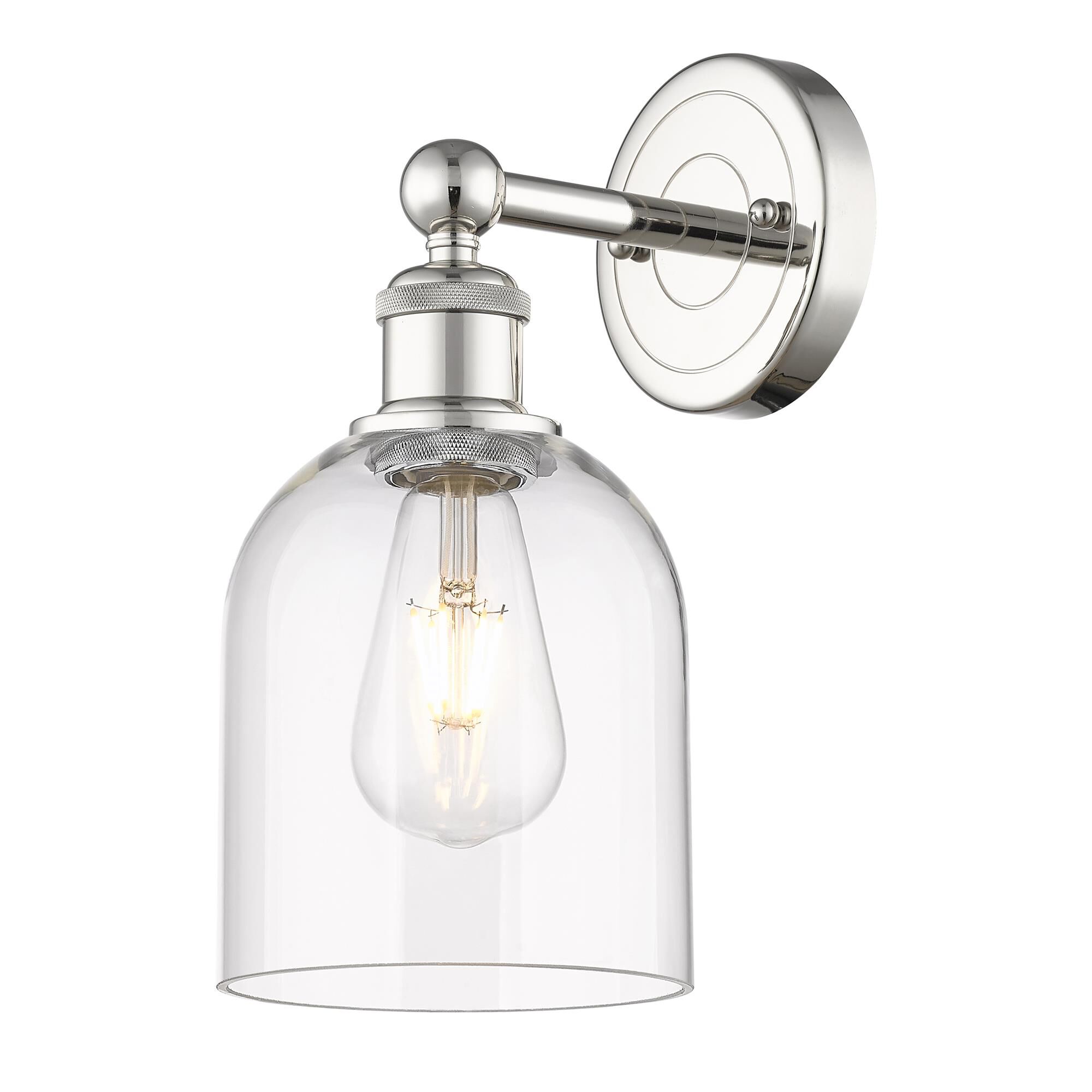 Shown in Polished Nickel finish and Clear glass
