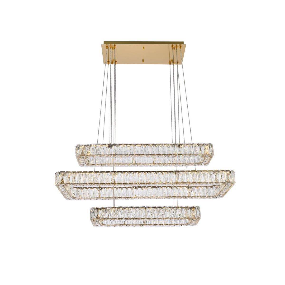 Monroe 42 Inch 3 Light LED Linear Suspension Light by Elegant Lighting