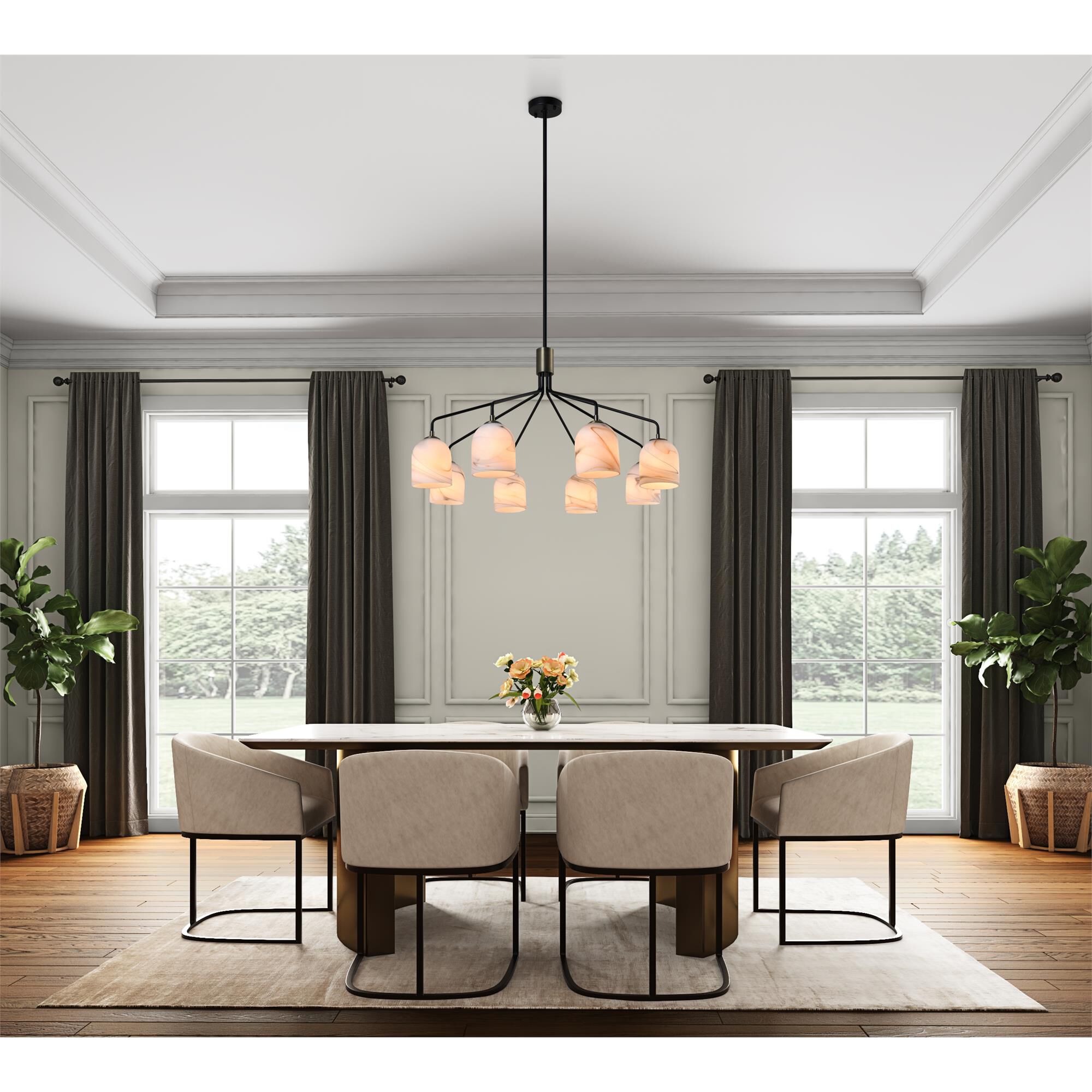 S&C Crema 34 Inch Chandelier,