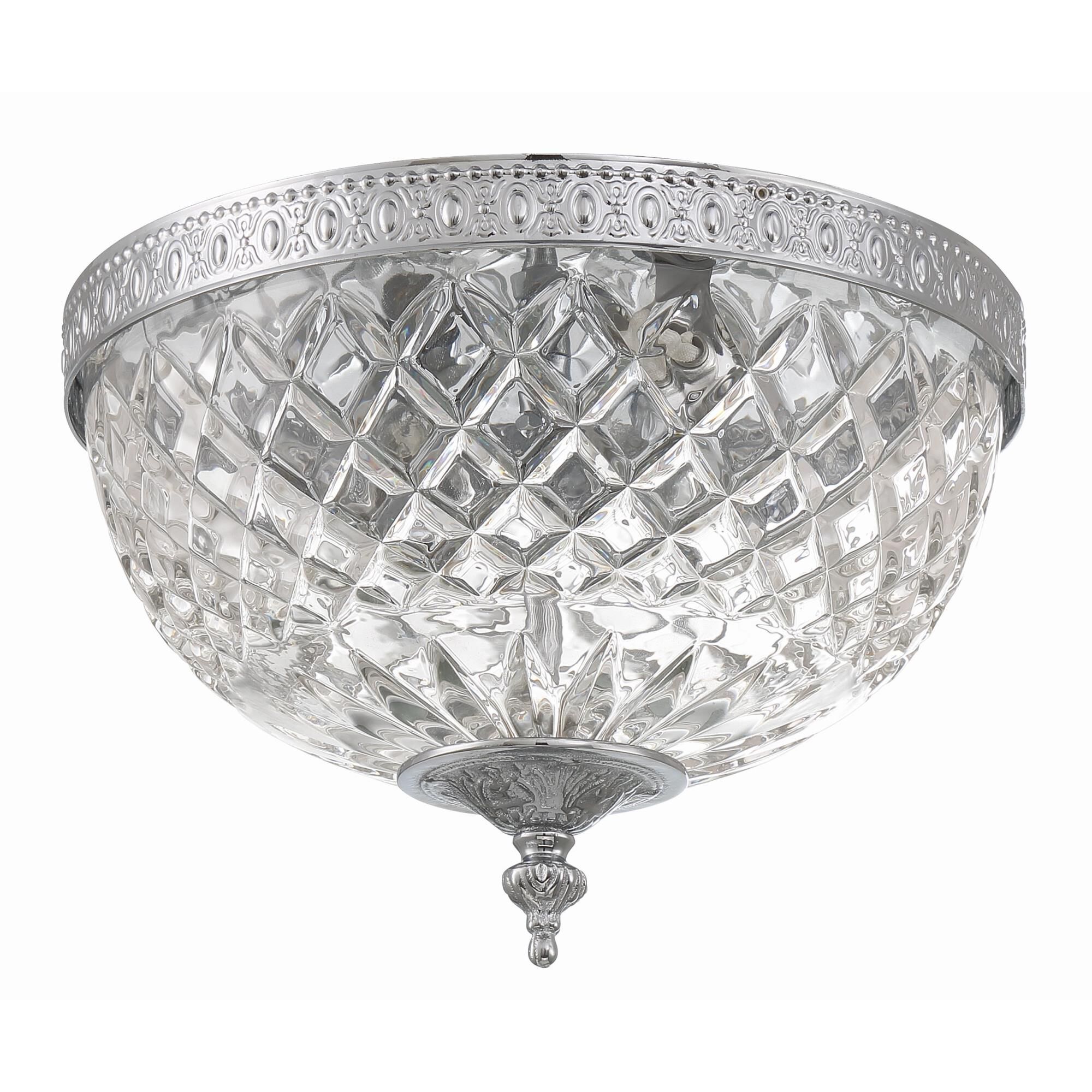 Shown in Polished Chrome finish and Lead Crystal glass and Lead Crystal shade