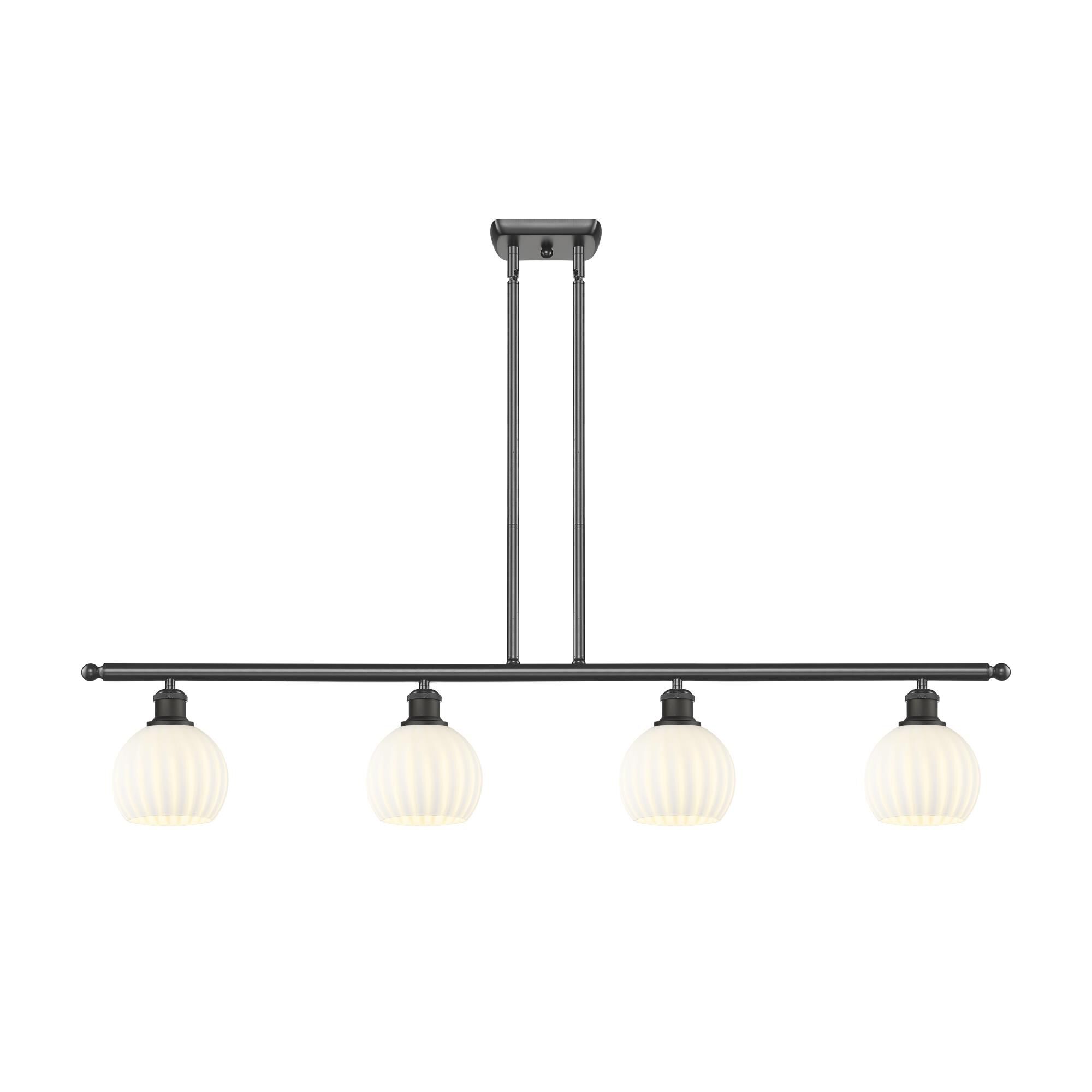 Shown in Oil Rubbed Bronze finish and White Venetian glass