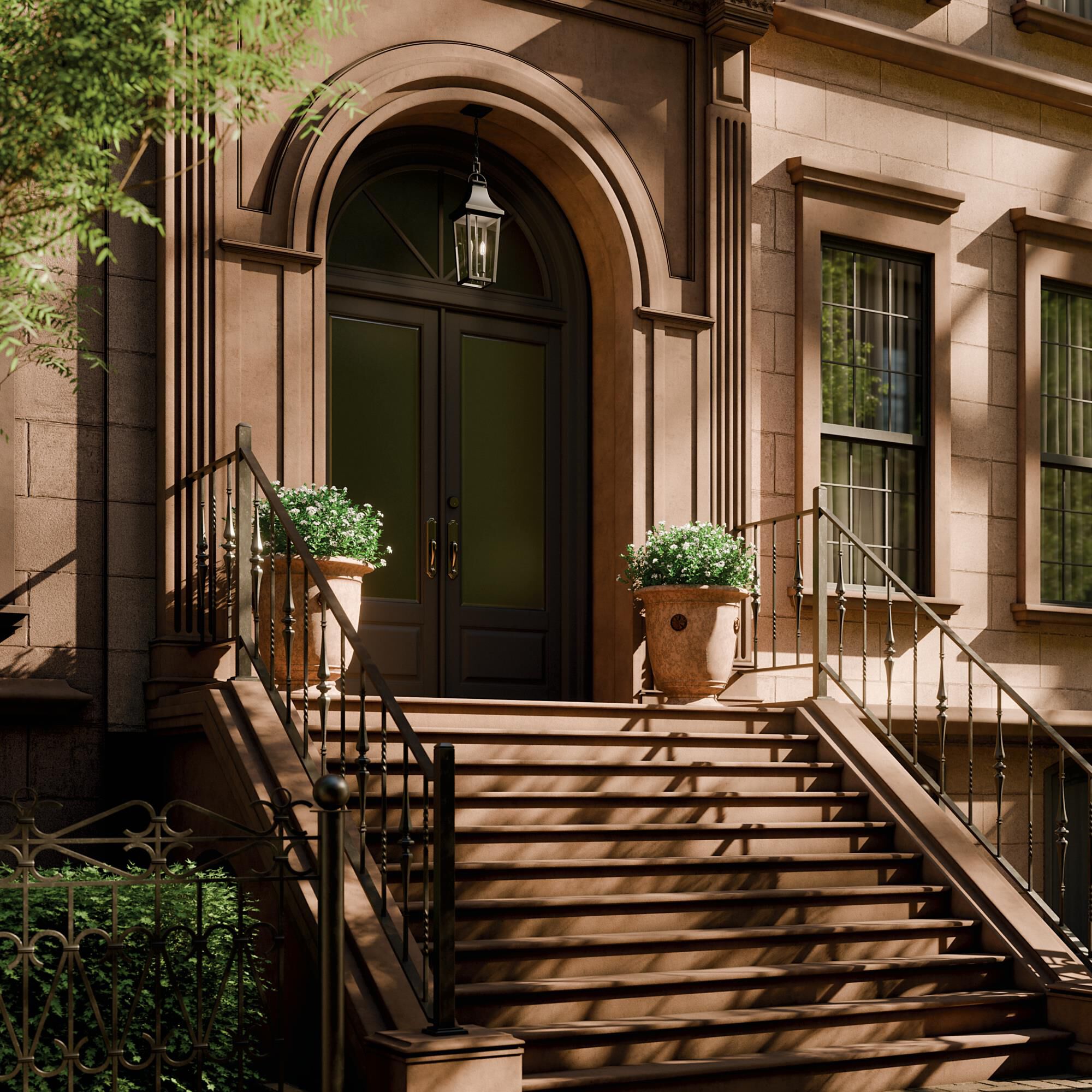 Shown in Olde Bronze finish and Clear glass