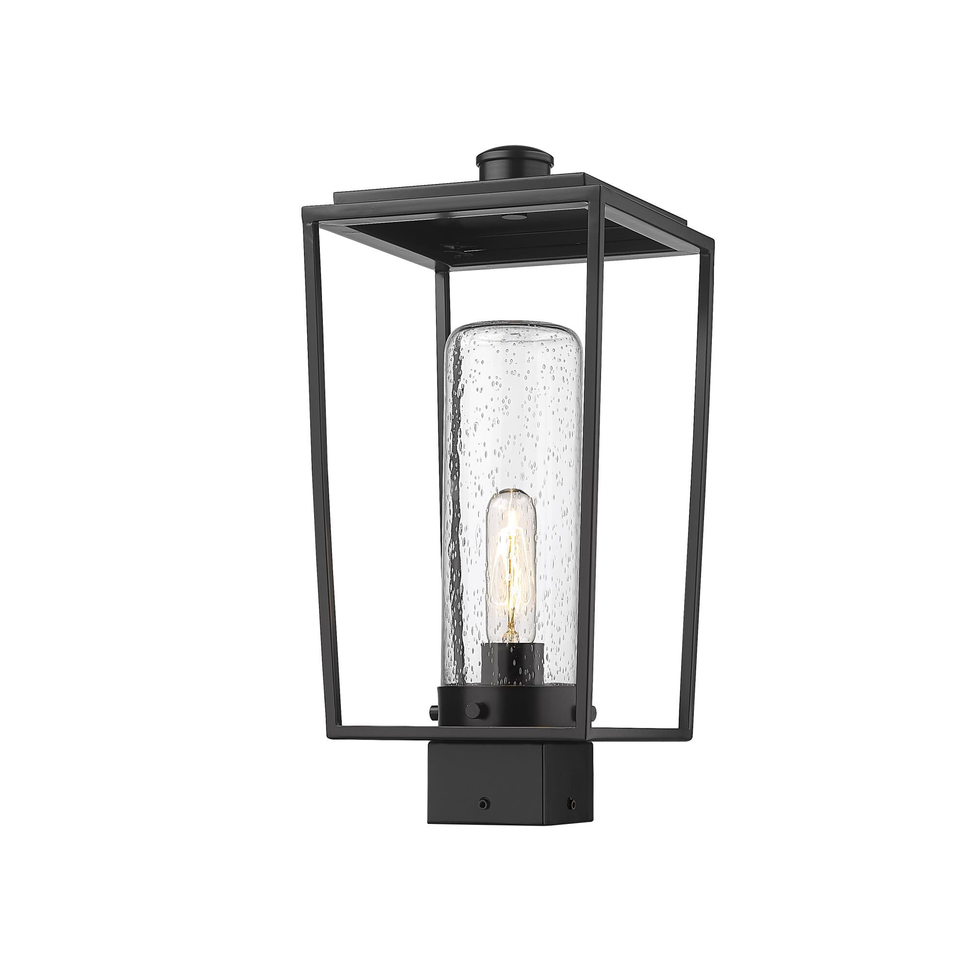 Shown in Black finish and Glass shade