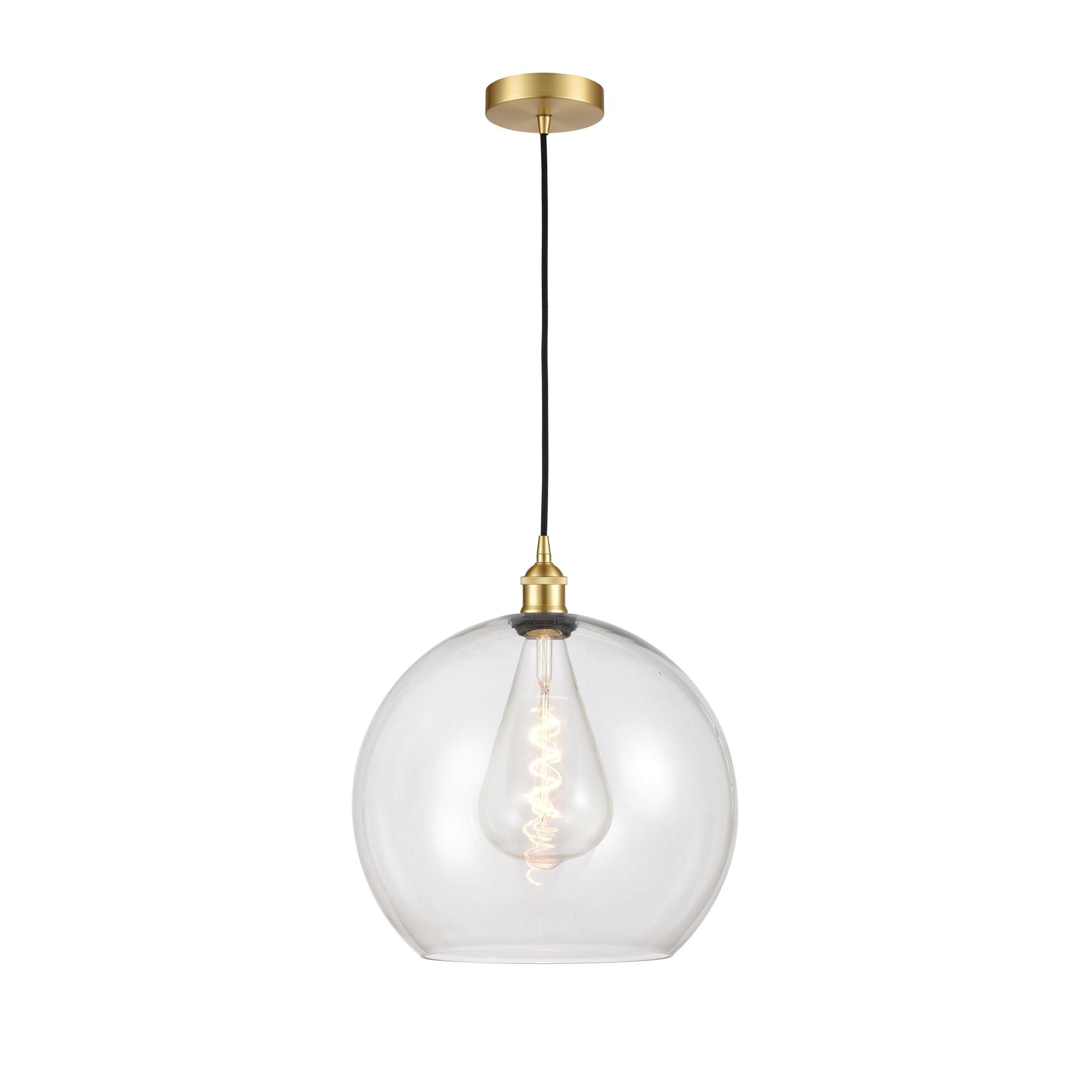 Shown in Satin Gold finish and Clear glass