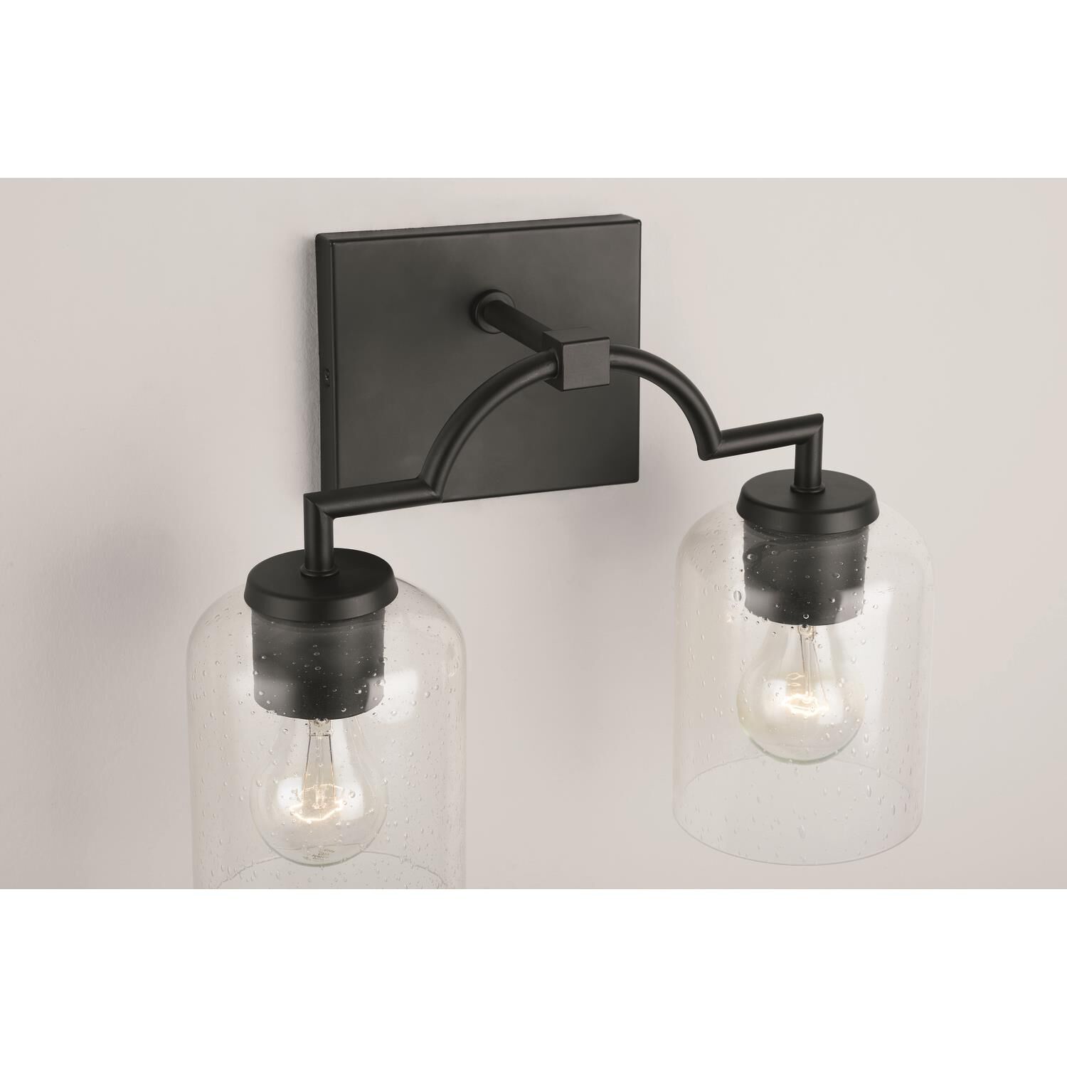 Shown in Matte Black finish and Clear Seeded glass