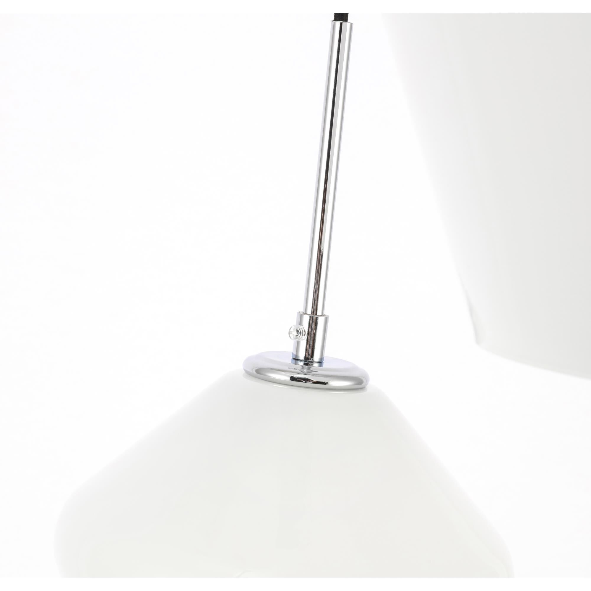 Shown in Chrome finish and Frosted White  glass