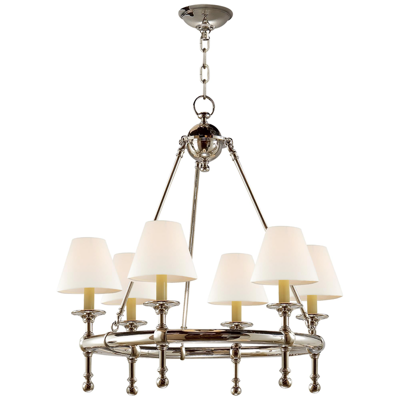 Chapman & Myers Classic 28 Inch 6 Light Chandelier by Visual Comfort Signature Collection