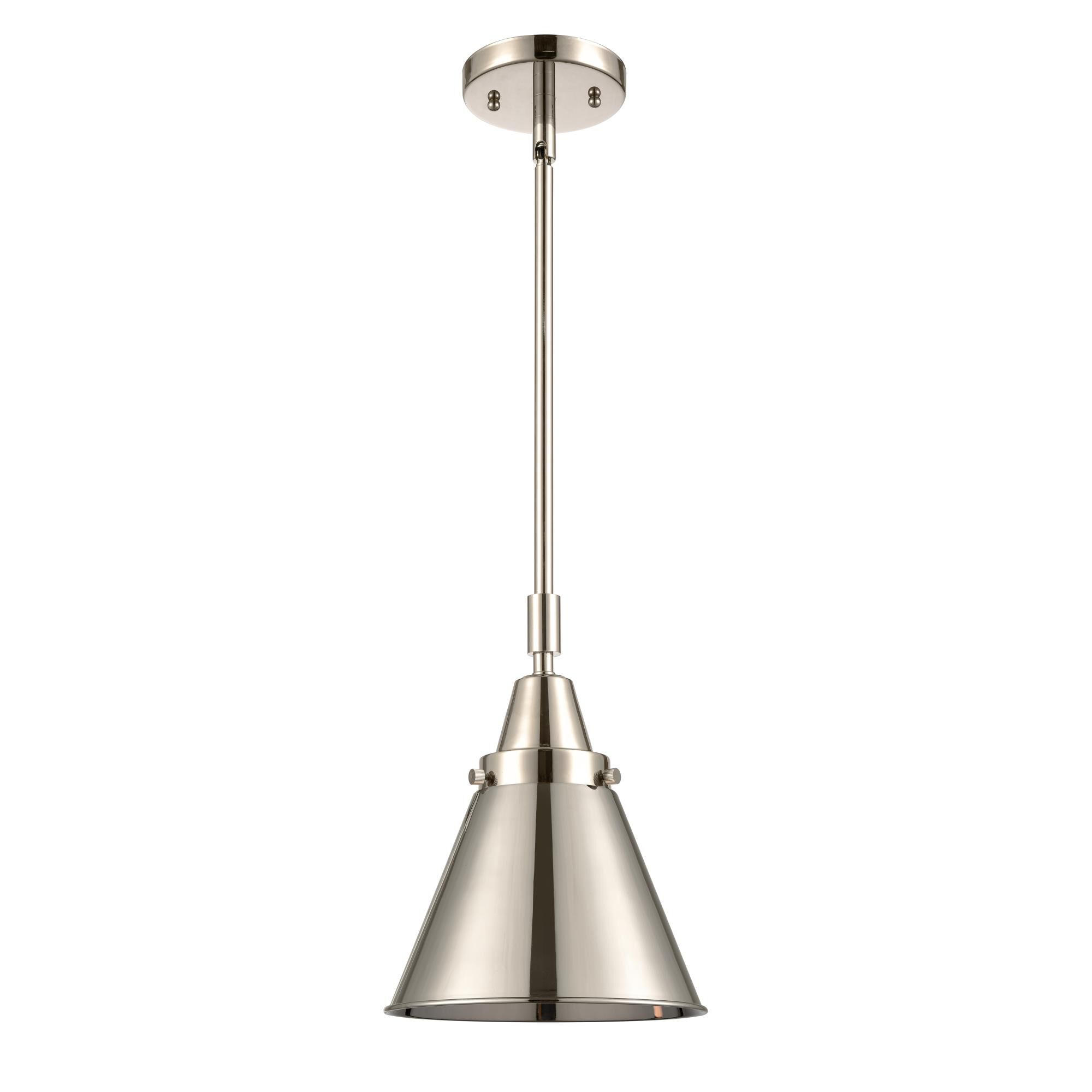 Shown in Polished Nickel finish and No Glass glass and Polished Nickel Appalachian shade