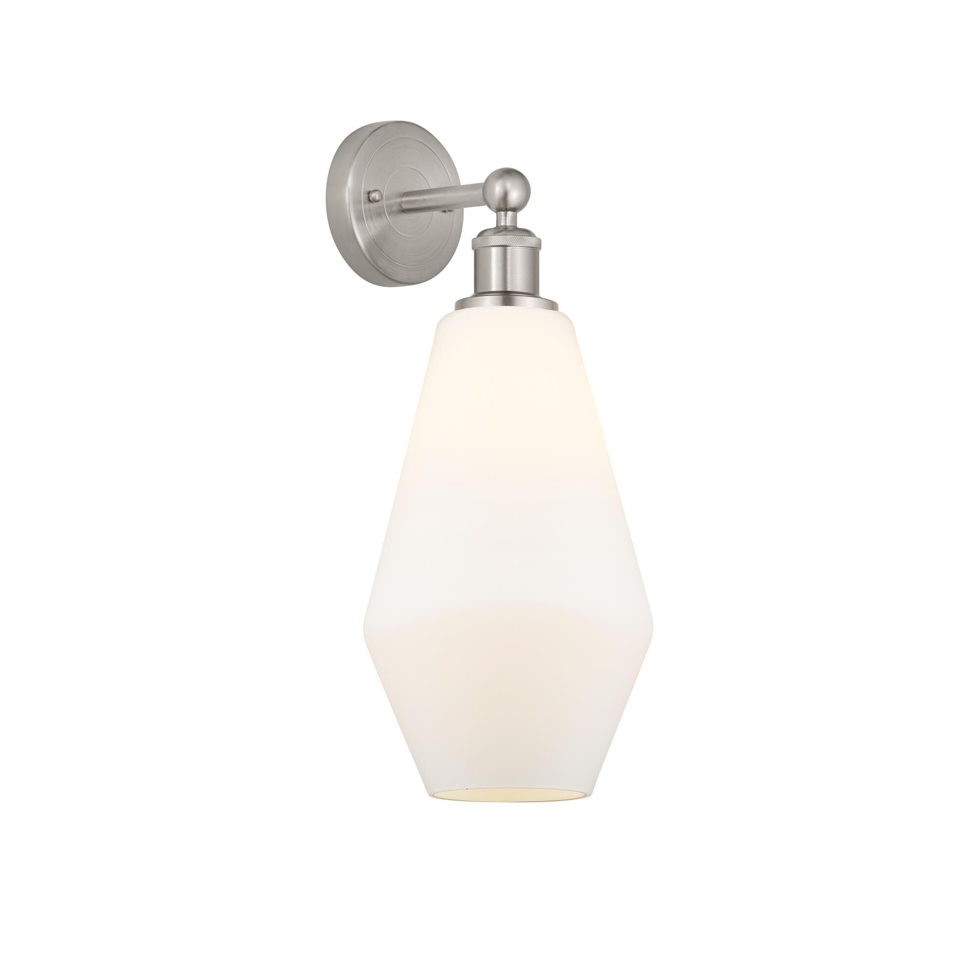 Shown in Brushed Satin Nickel, Cased Matte White finish and Cased Matte White glass and Cased Matte White Glass shade