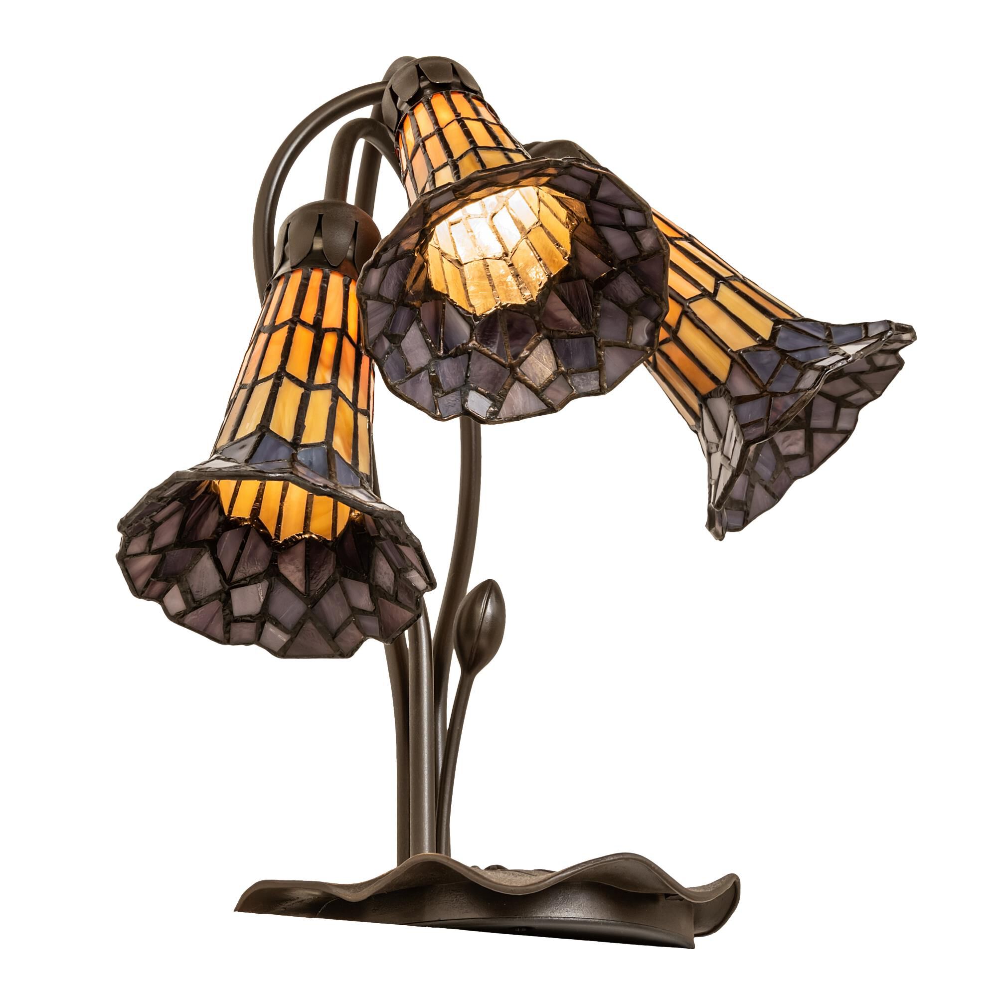 Stained Glass Pond Lily 16 Inch Accent Lamp by Meyda Lighting