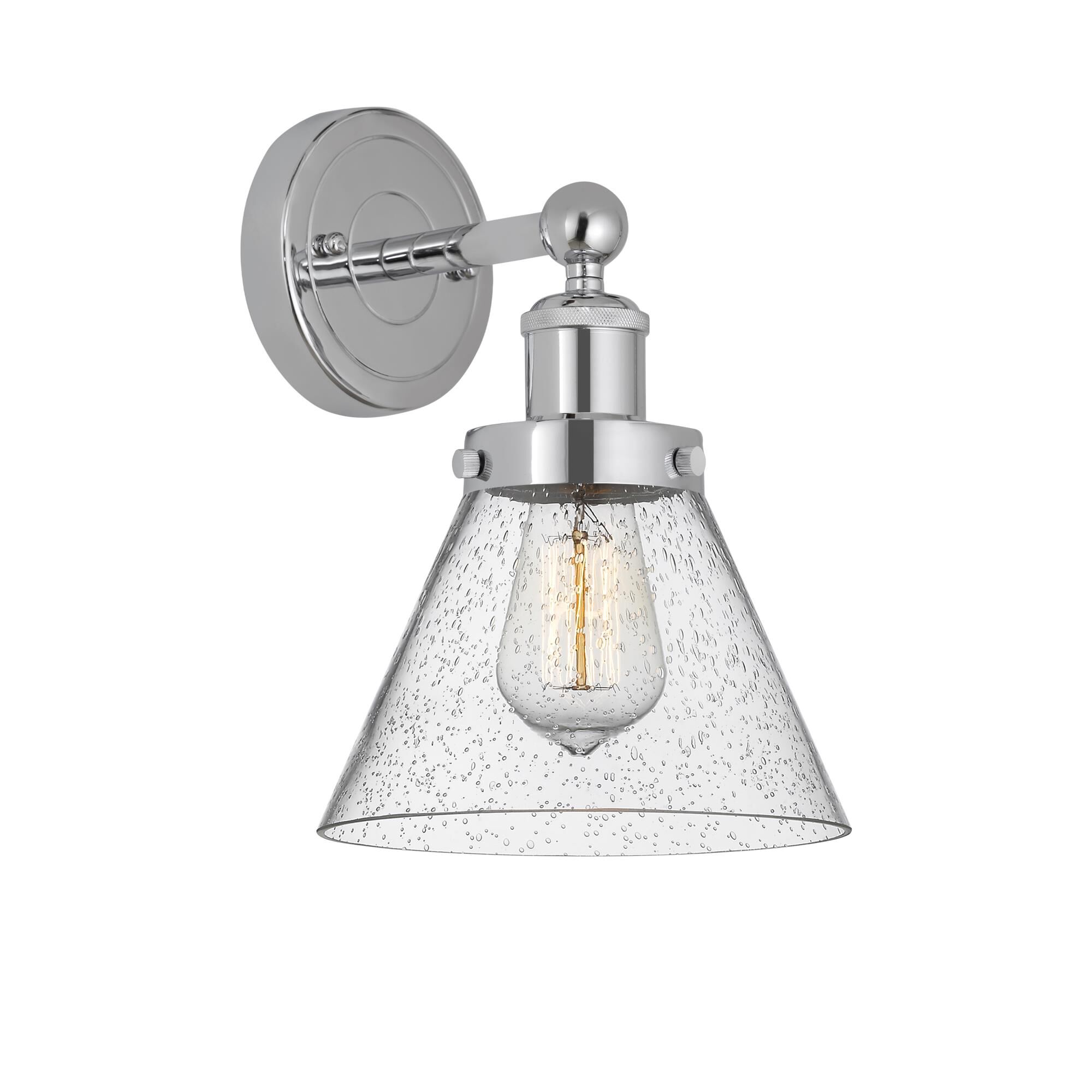 Shown in Polished Chrome  finish and Mercury glass