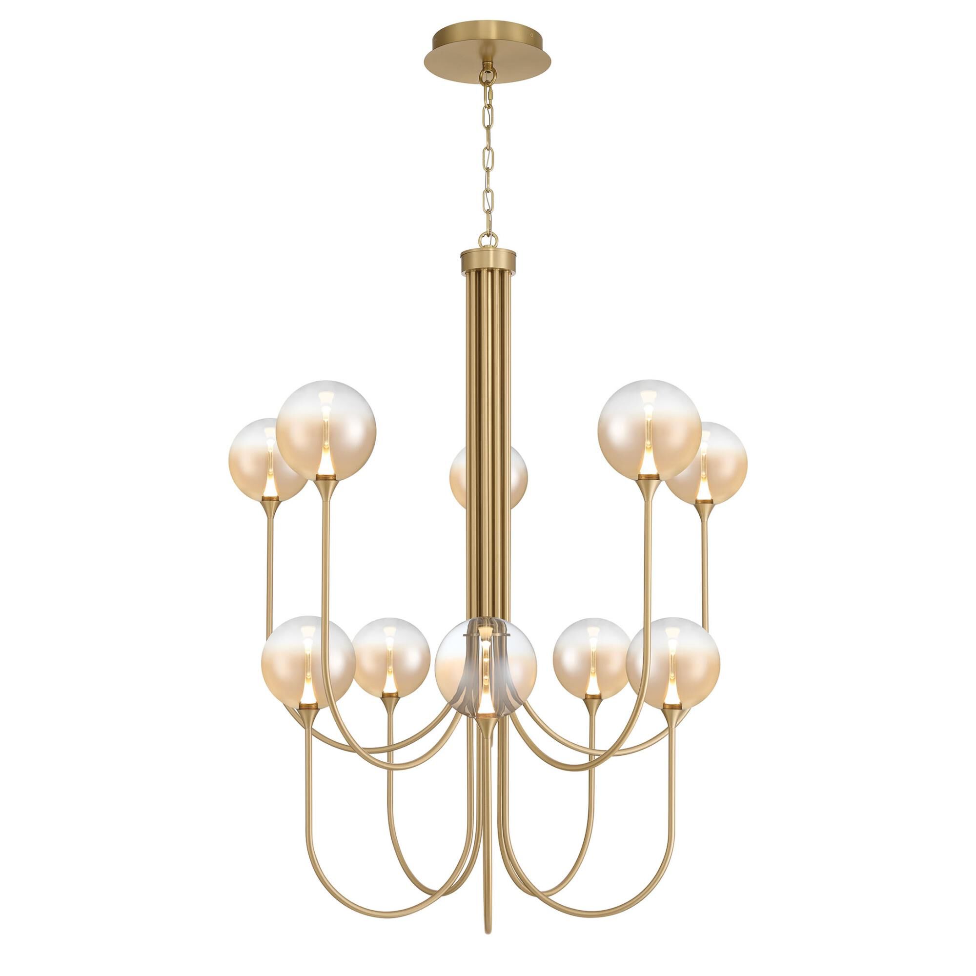 Shown in Gold finish and Amber glass