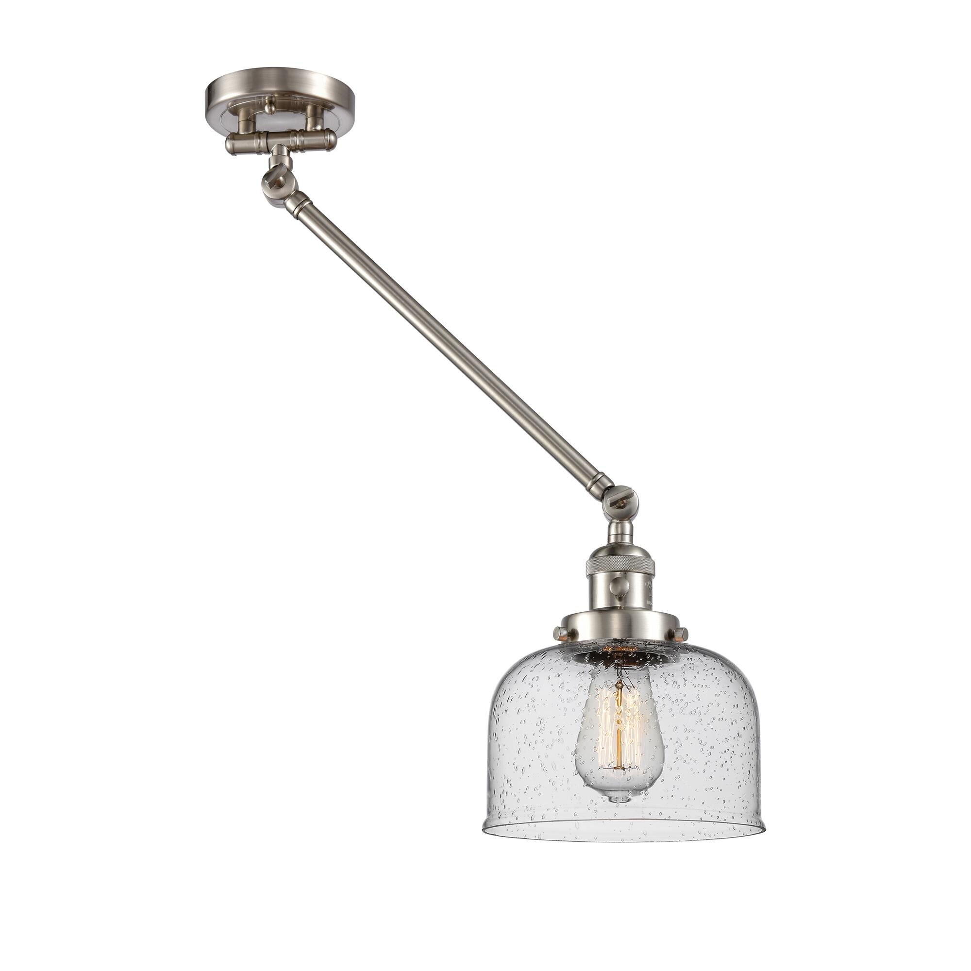 Shown in Brushed Satin Nickel finish and Seedy glass