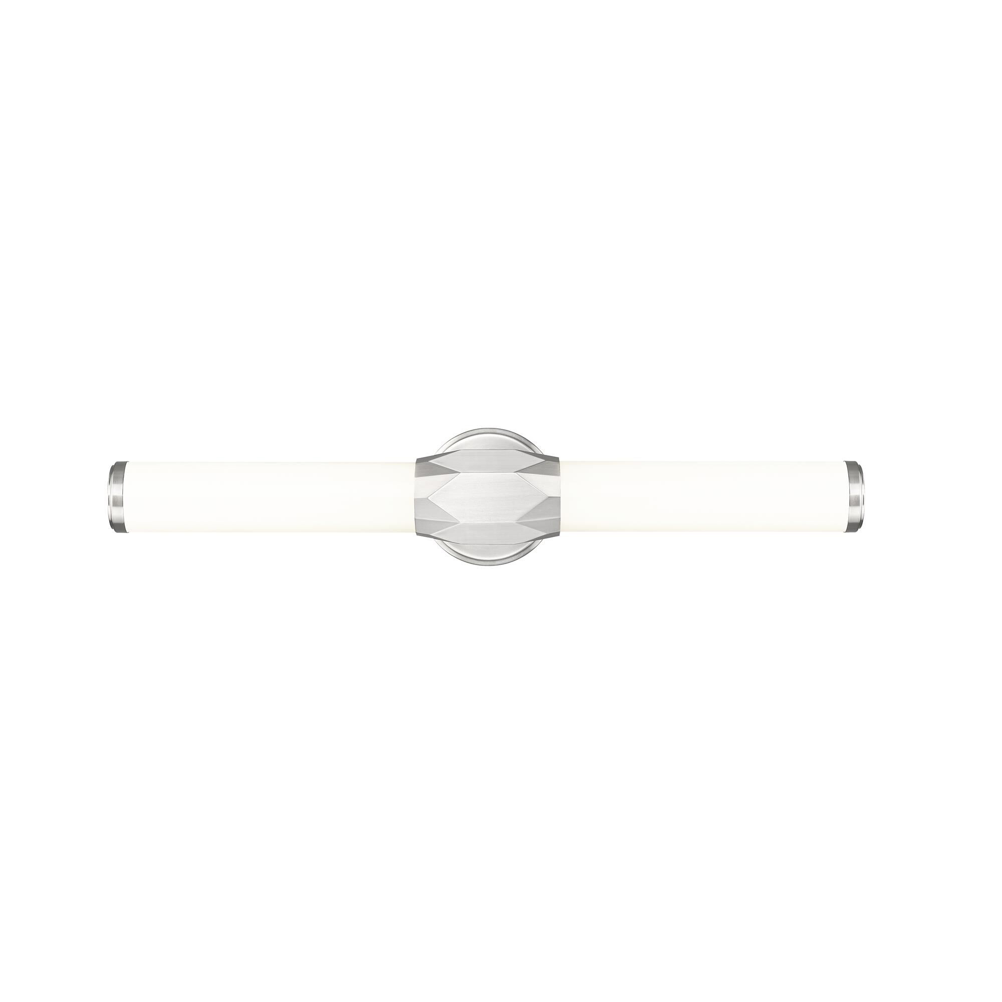 Shown in Brushed Nickel finish and Frosted glass and Frosted shade