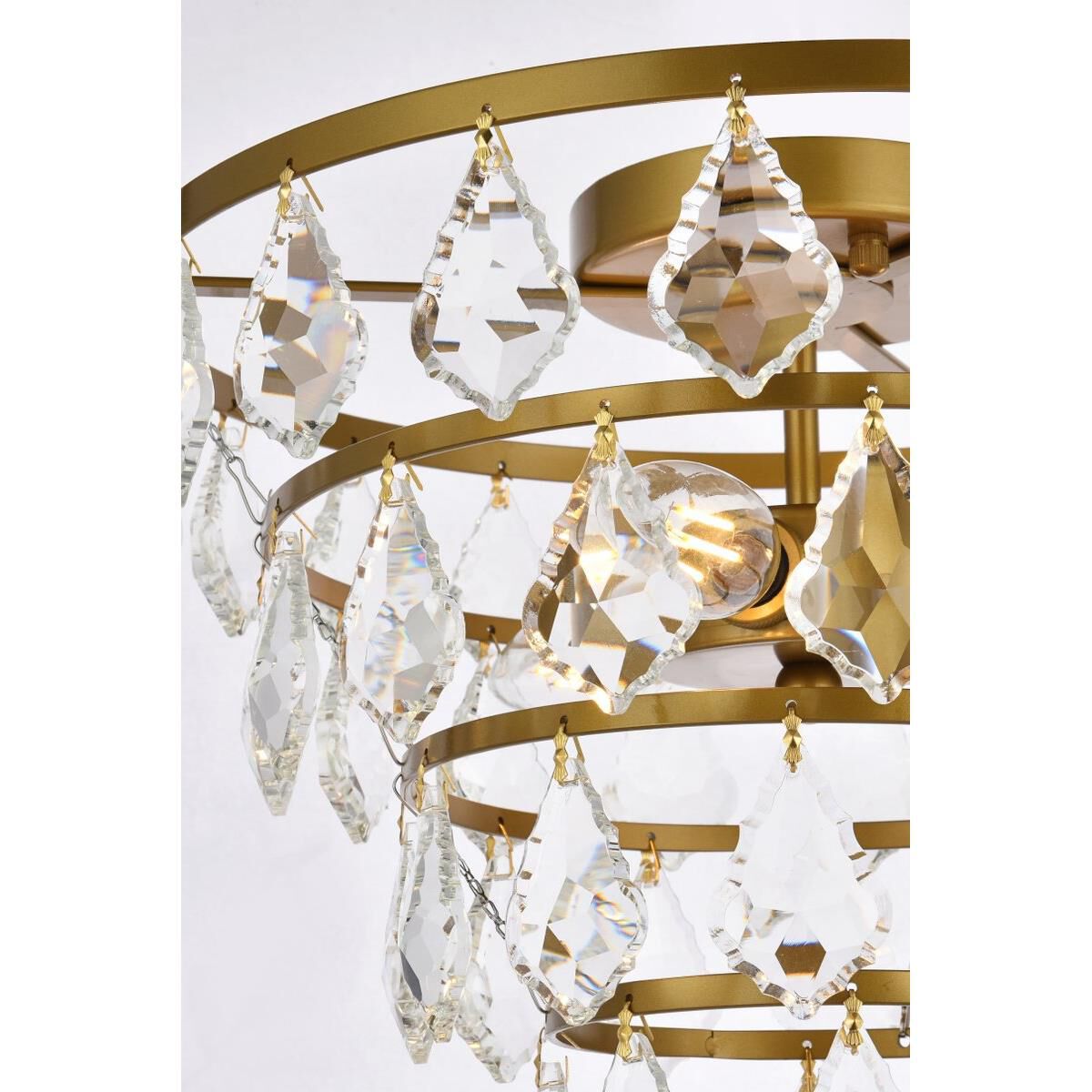 Shown in Brass finish and Royal Cut Clear crystal