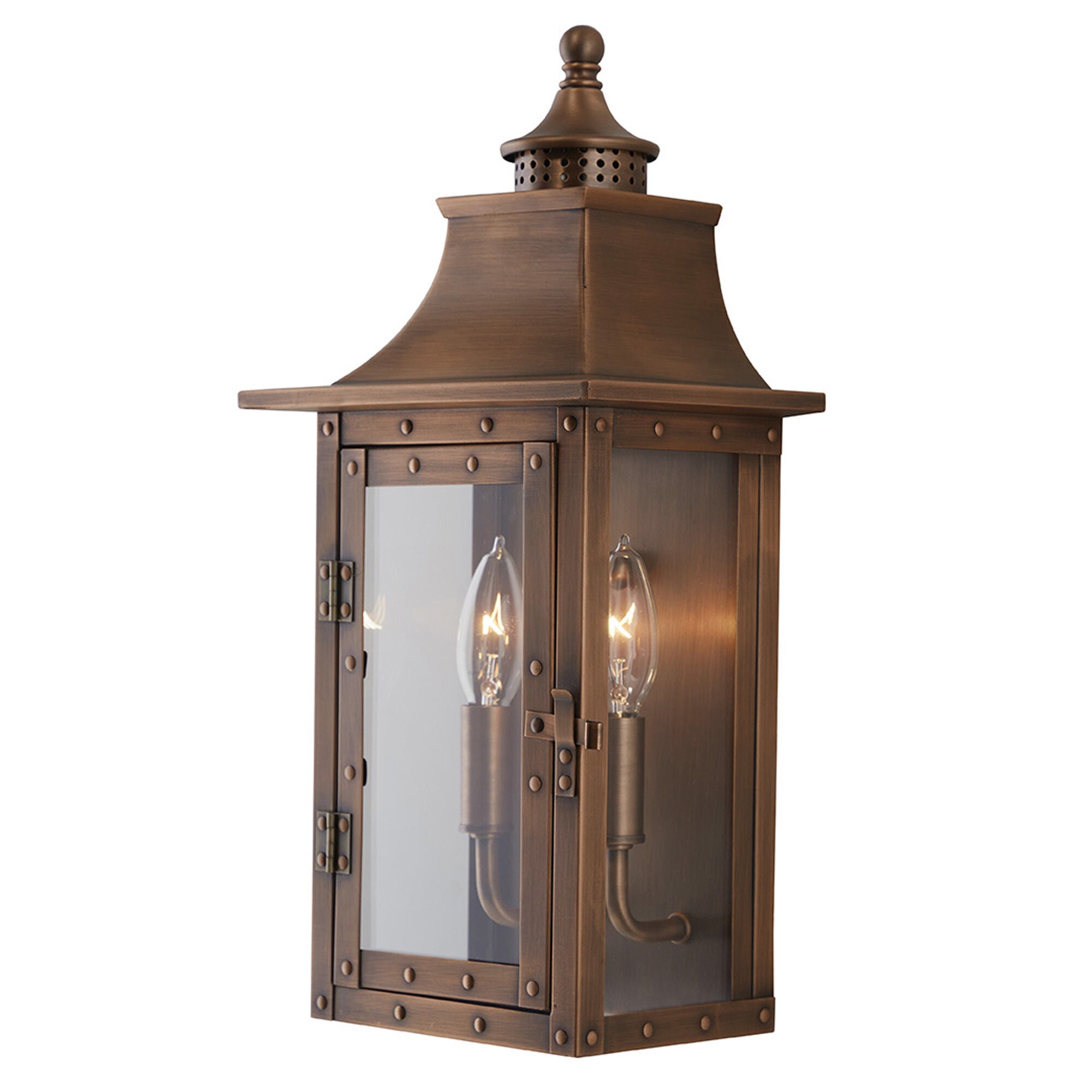 Shown in Copper Patina finish and Clear glass and Clear Glass Panes shade
