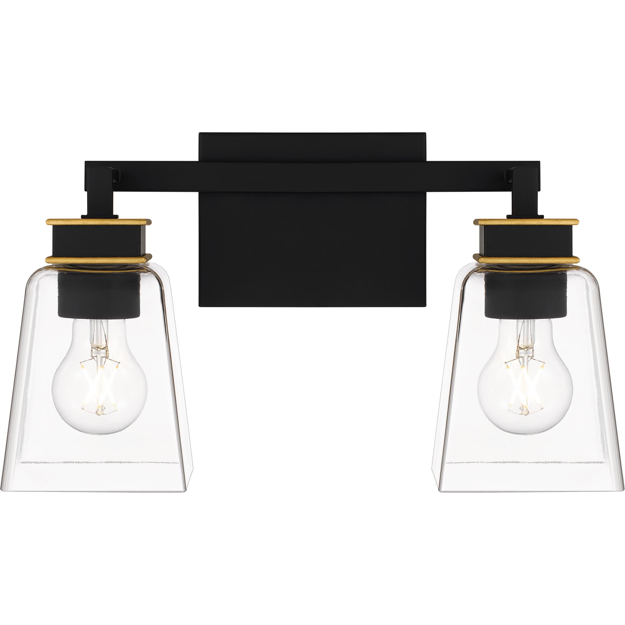 Shown in Matte Black finish and Clear Glass shade