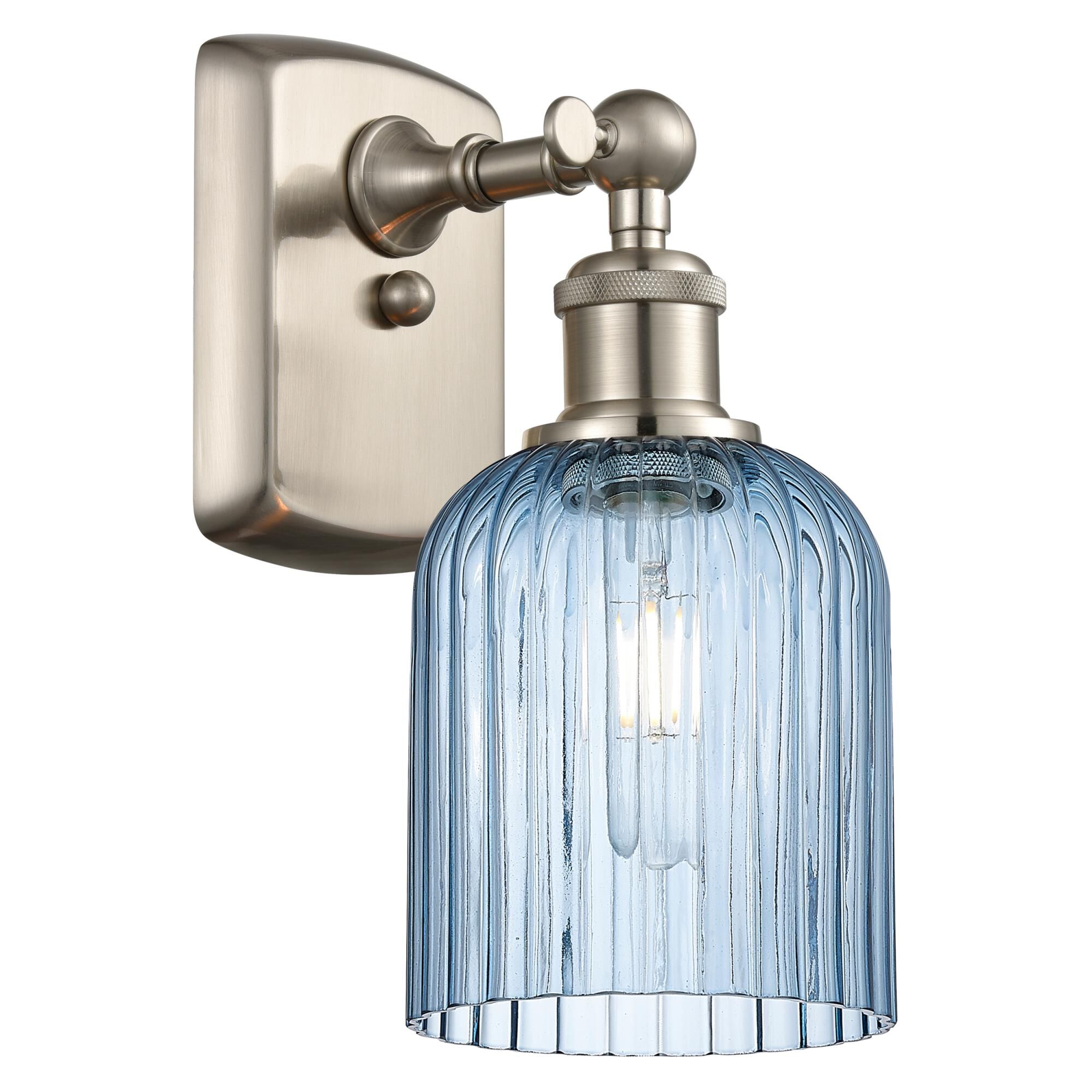 Shown in Satin Nickel finish and Princess Blue shade