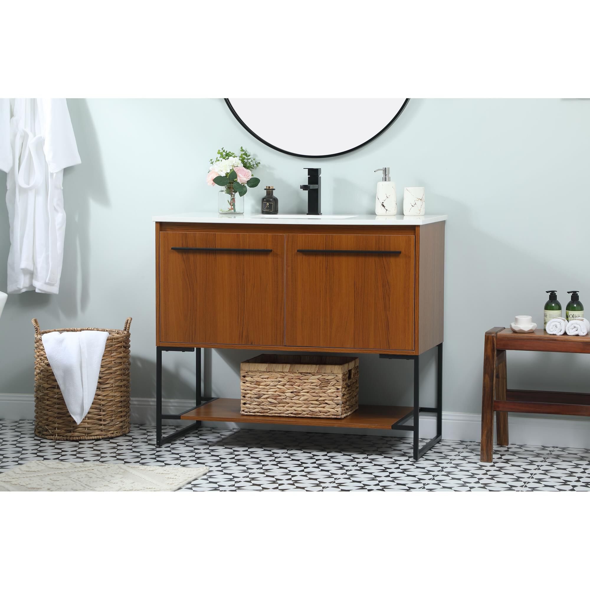 Shown in Teak finish